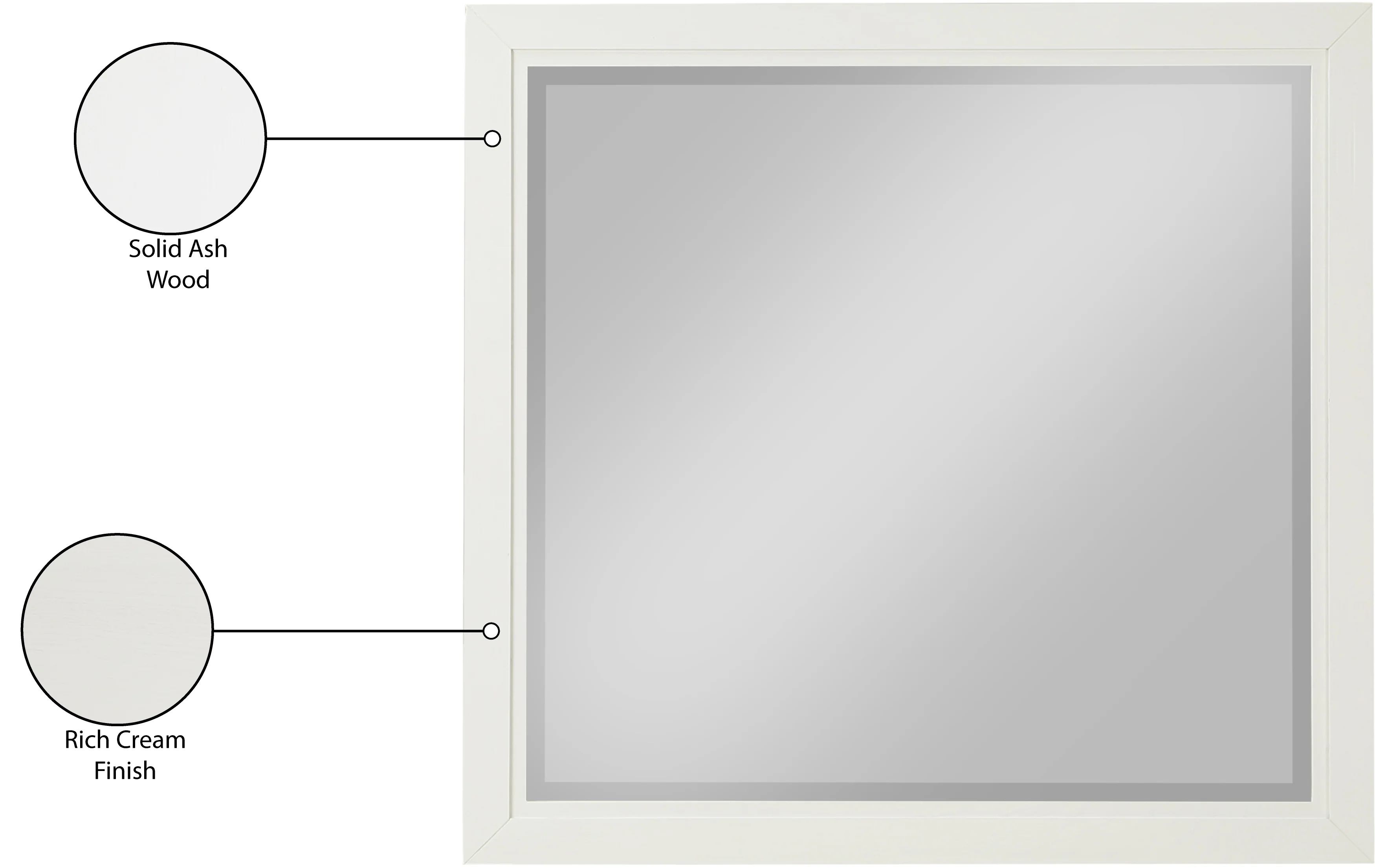 Coastline Cream Wood Mirror - Image 6