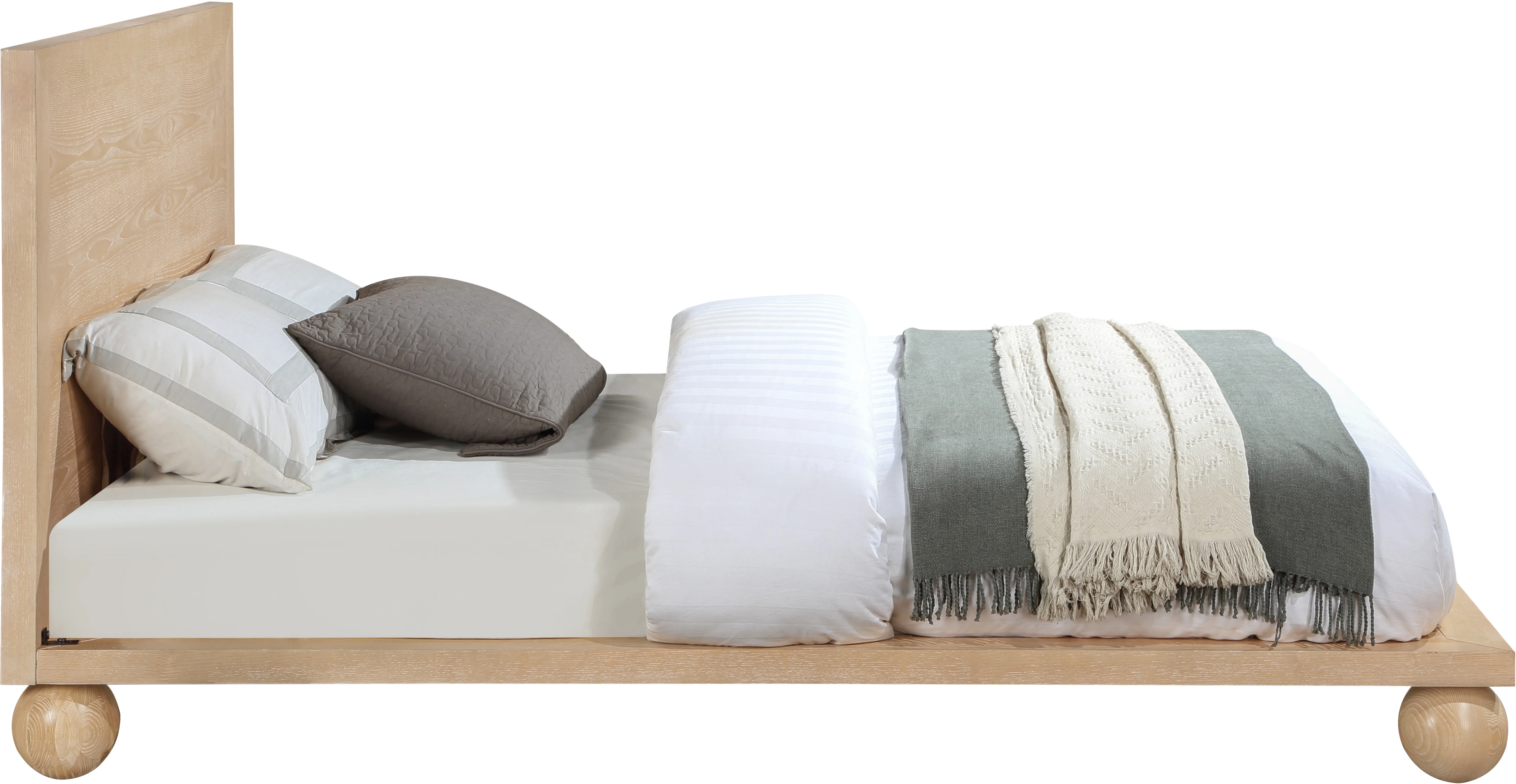 Coastline Natural Wood Queen Bed (3 Boxes) - Image 3
