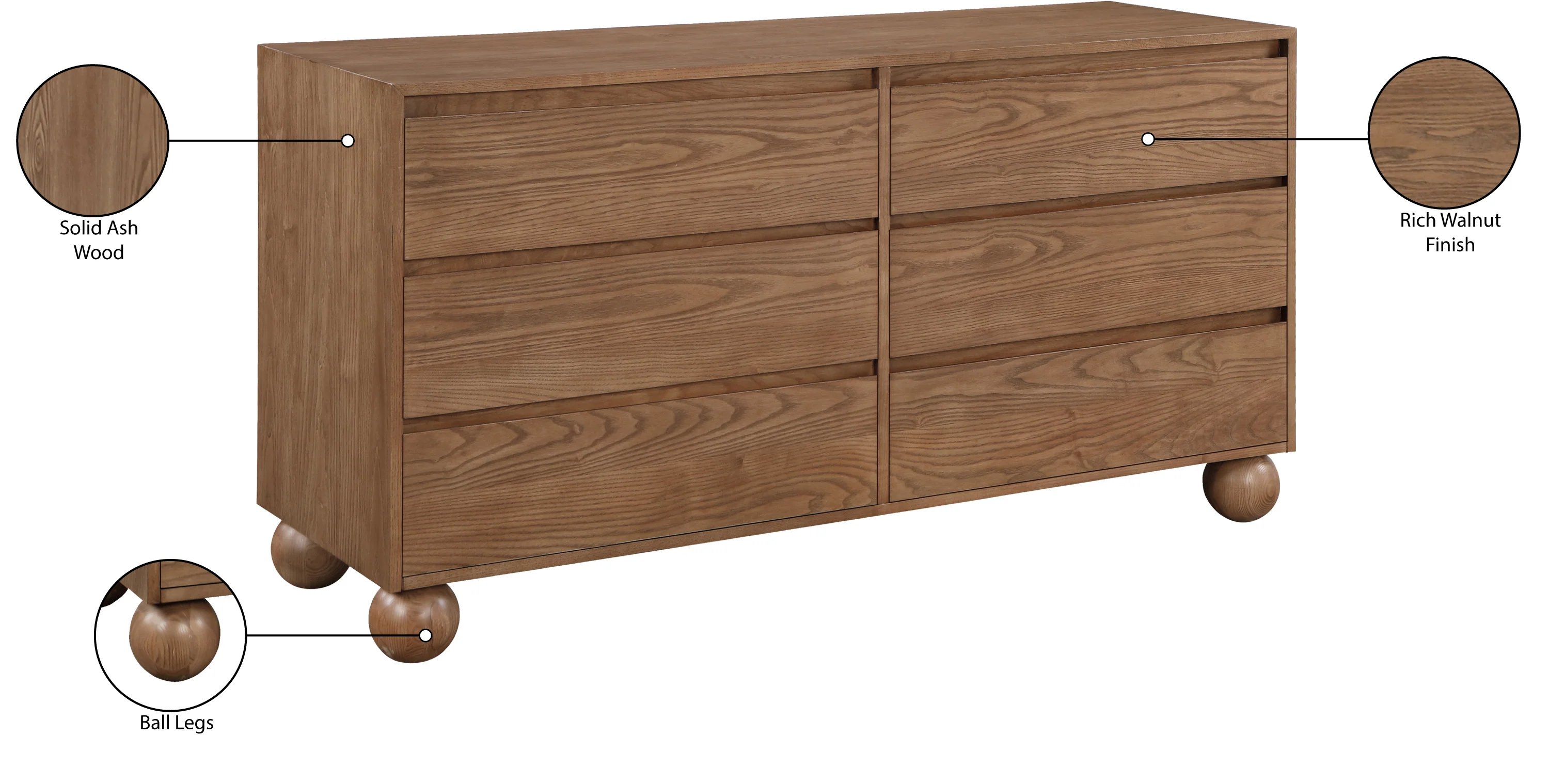 Coastline Walnut Wood Dresser - Image 11