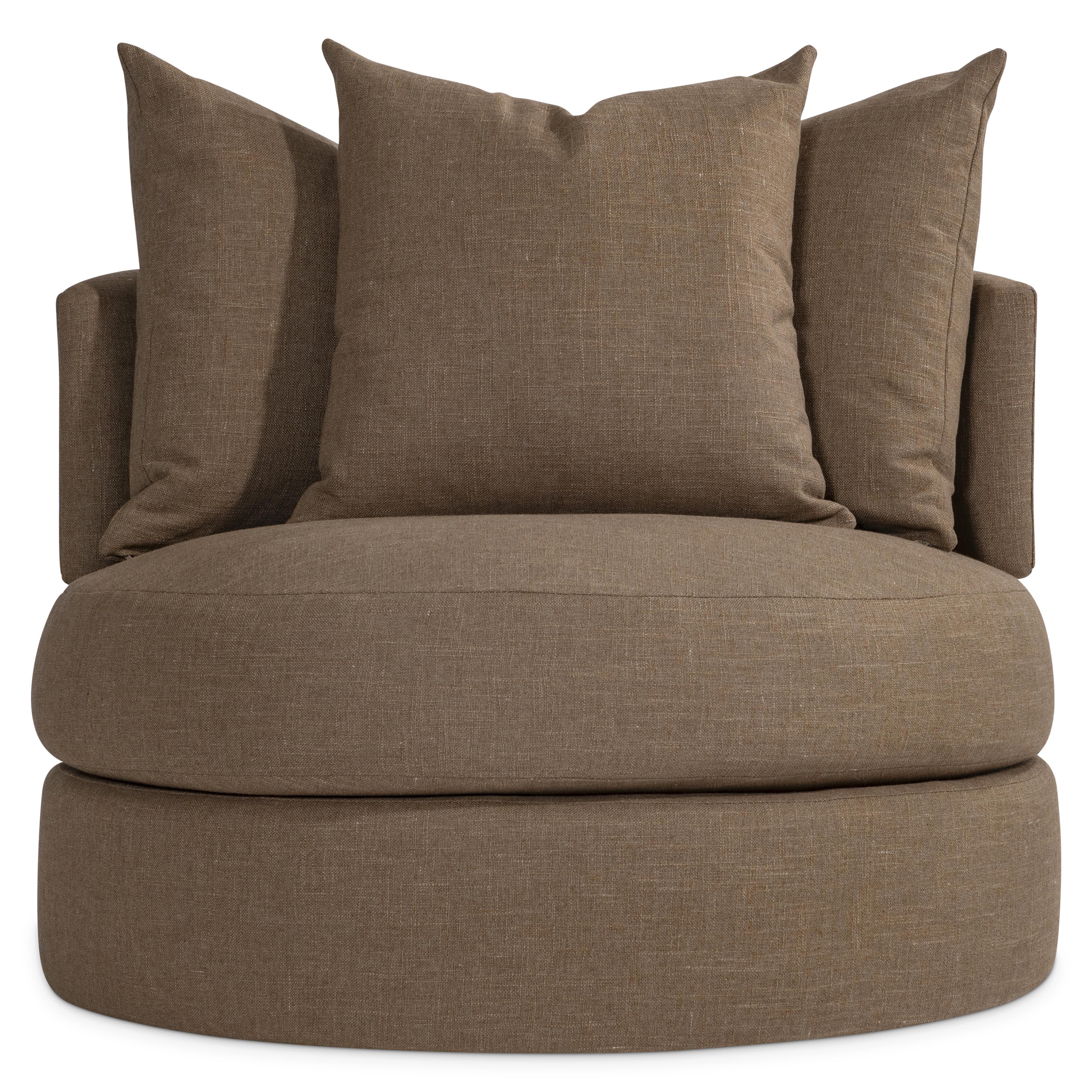 Colby Brown Fabric Swivel Chair - Image 2