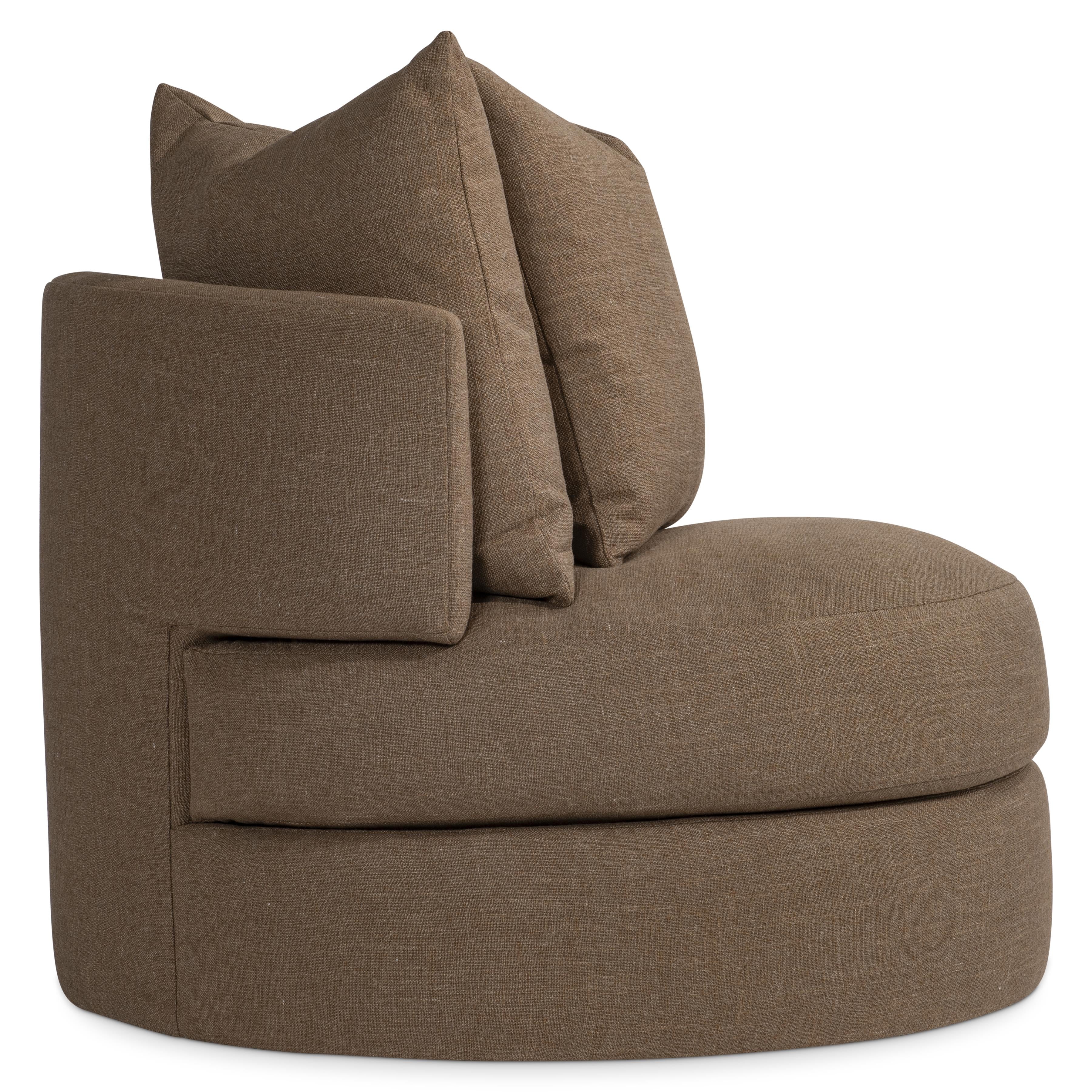 Colby Brown Fabric Swivel Chair - Image 3