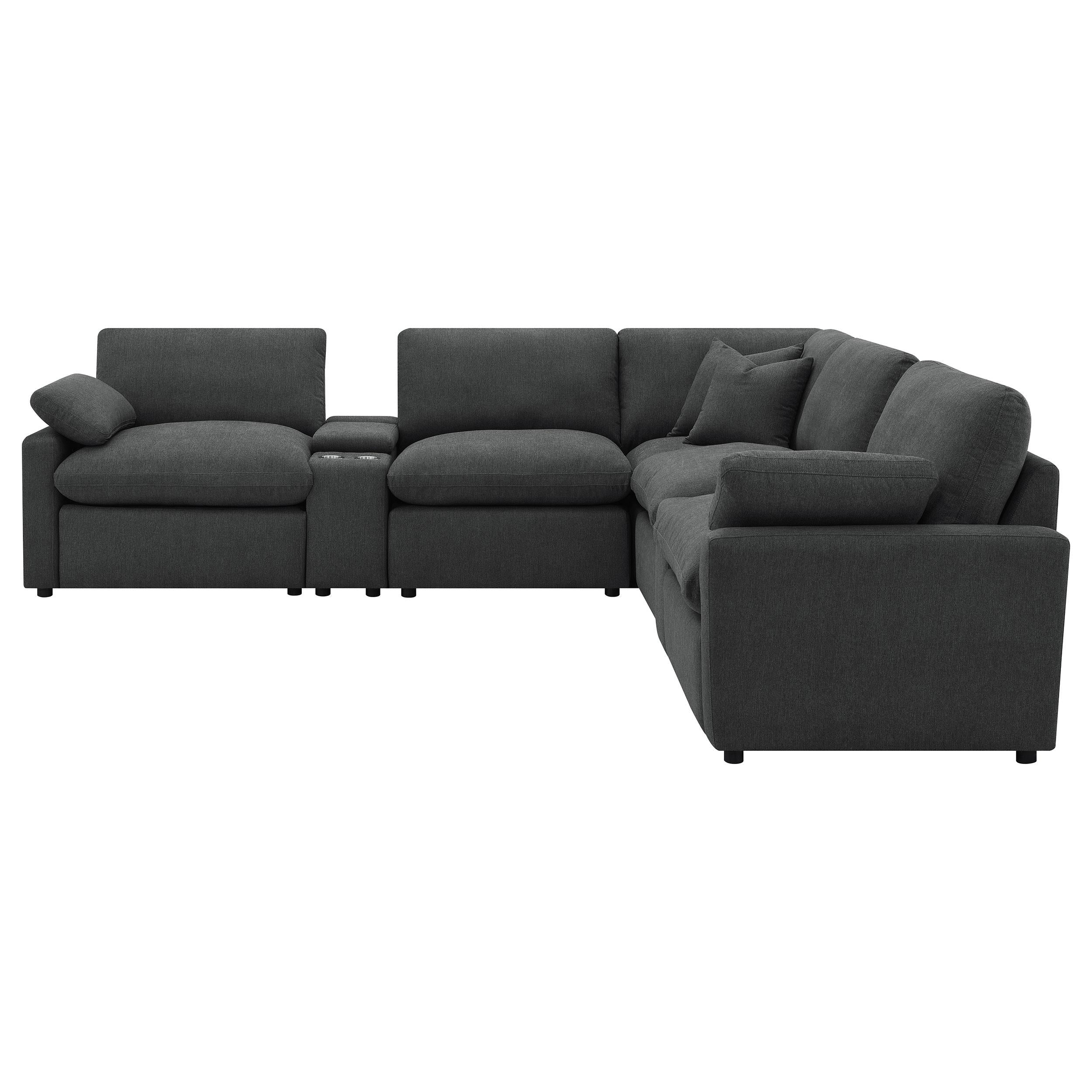 Collins Dark Grey 7-piece Modular Power Reclining Sectional - Image 5