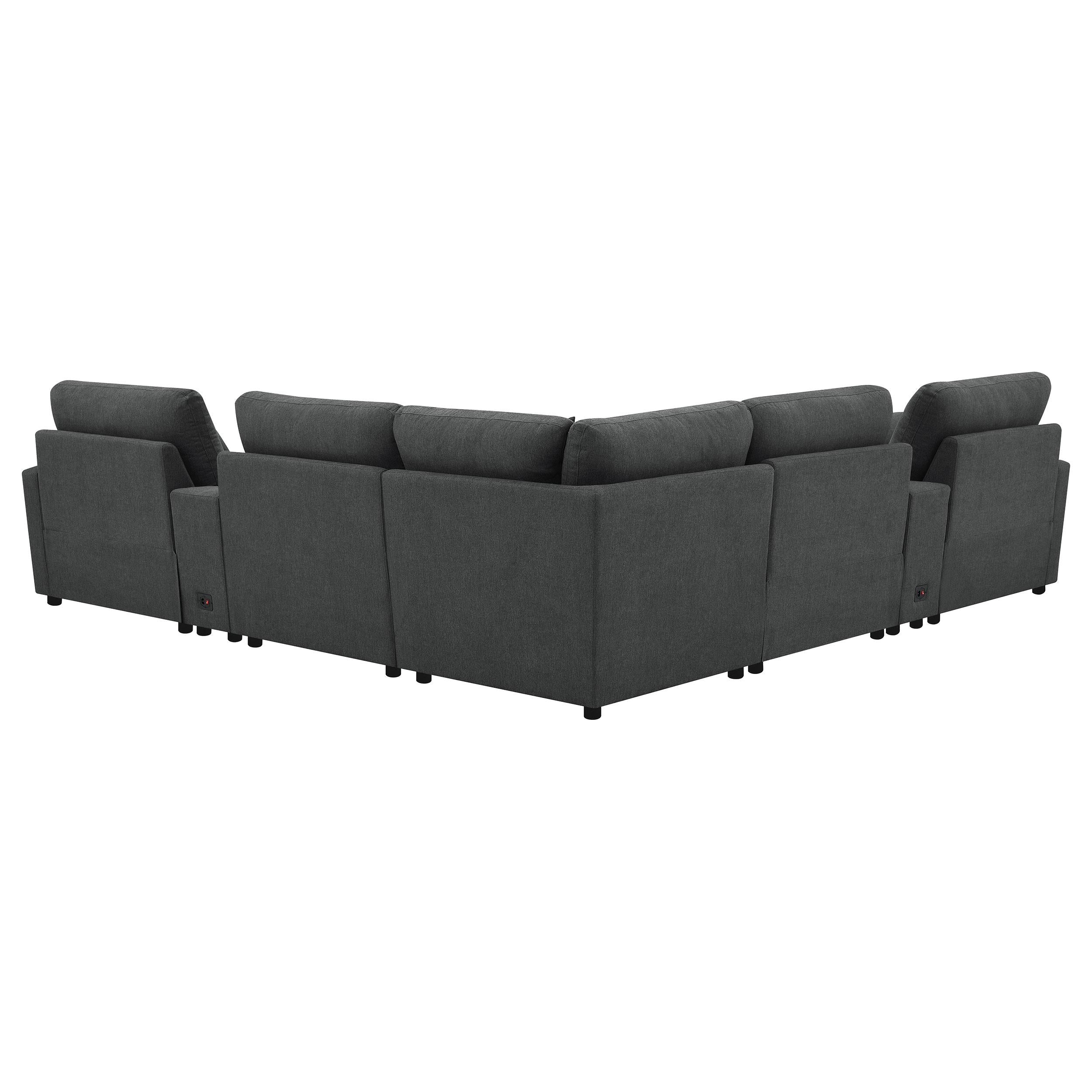 Collins Dark Grey 7-piece Modular Power Reclining Sectional - Image 6