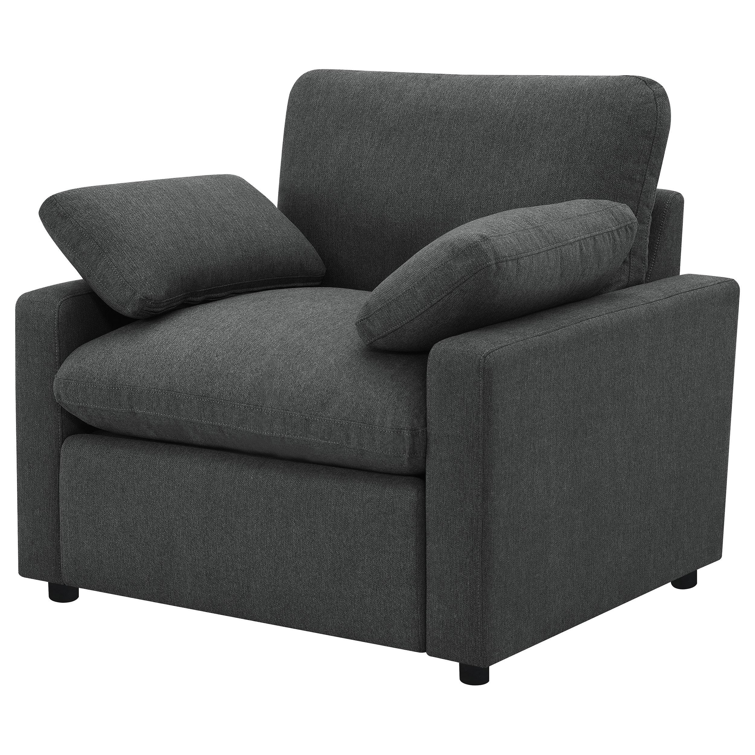 Collins Dark Grey Upholstered Power Recliner Chair - Image 6