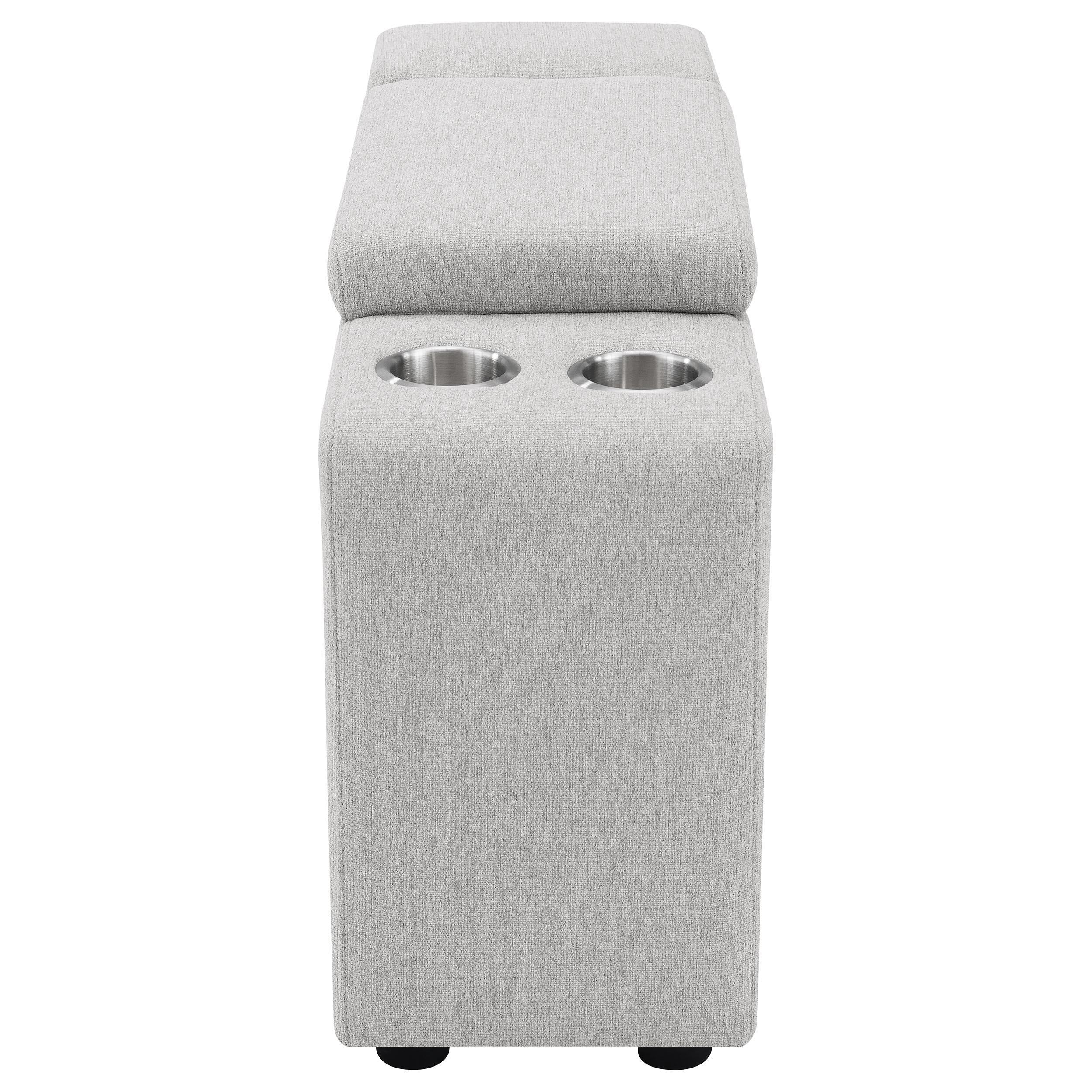 Collins Grey Upholstered Modular Storage Console - Image 4