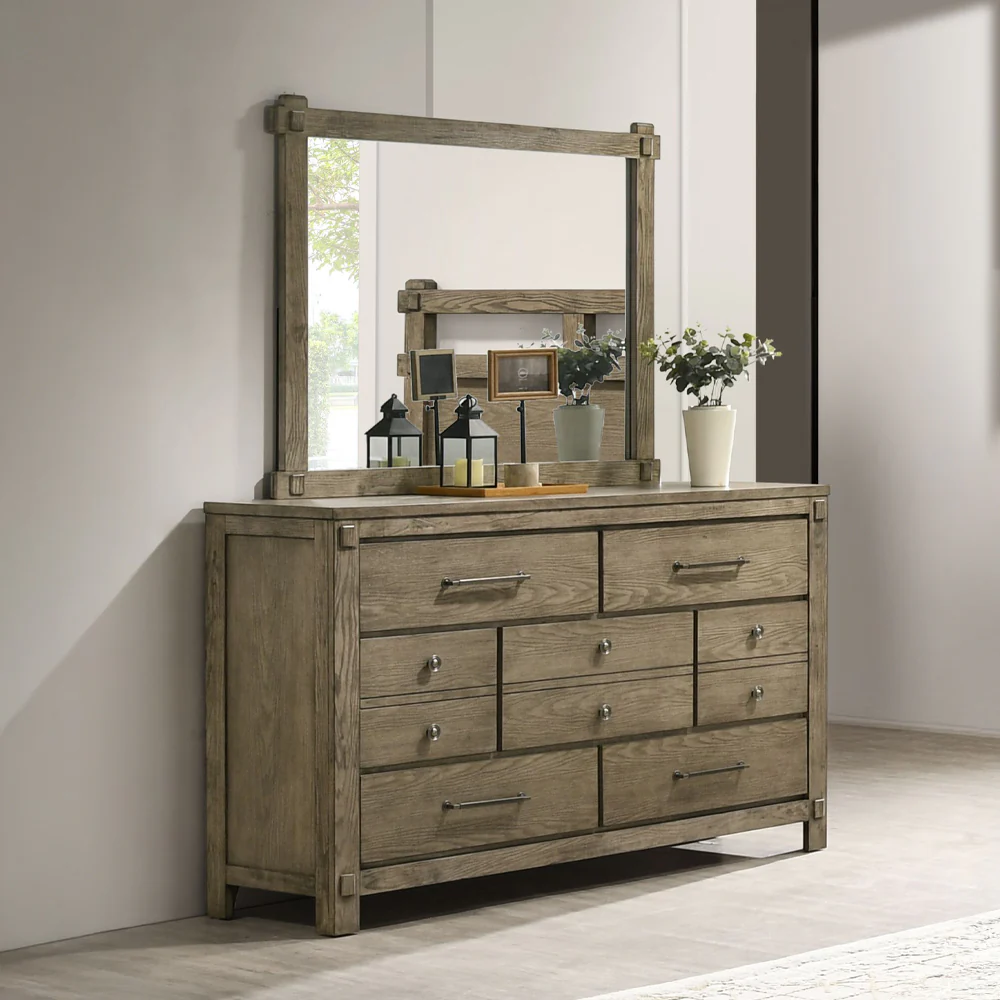 Colton Antique White Oak Mirror - Image 5