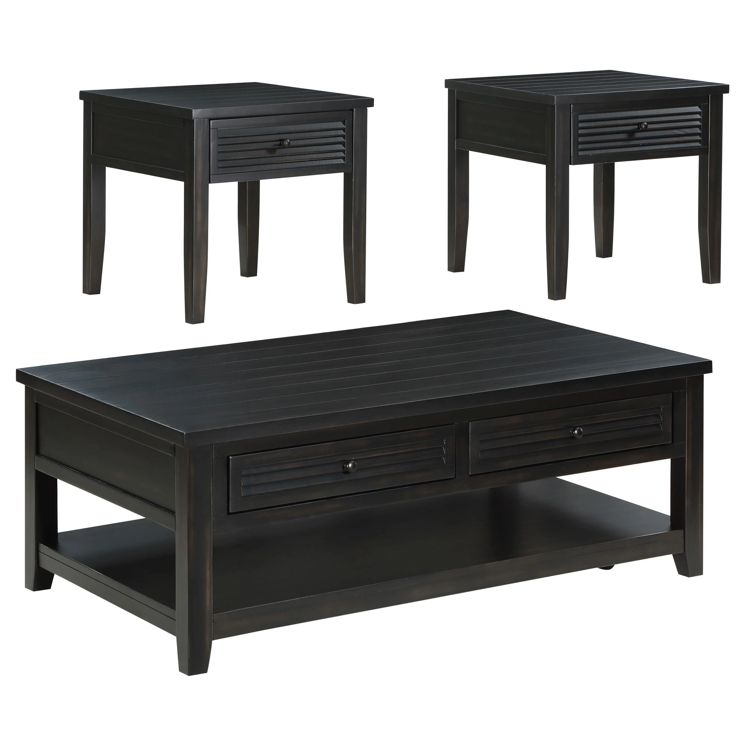 Concord Distressed Java 3-piece Coffee and End Table Set - Image 2