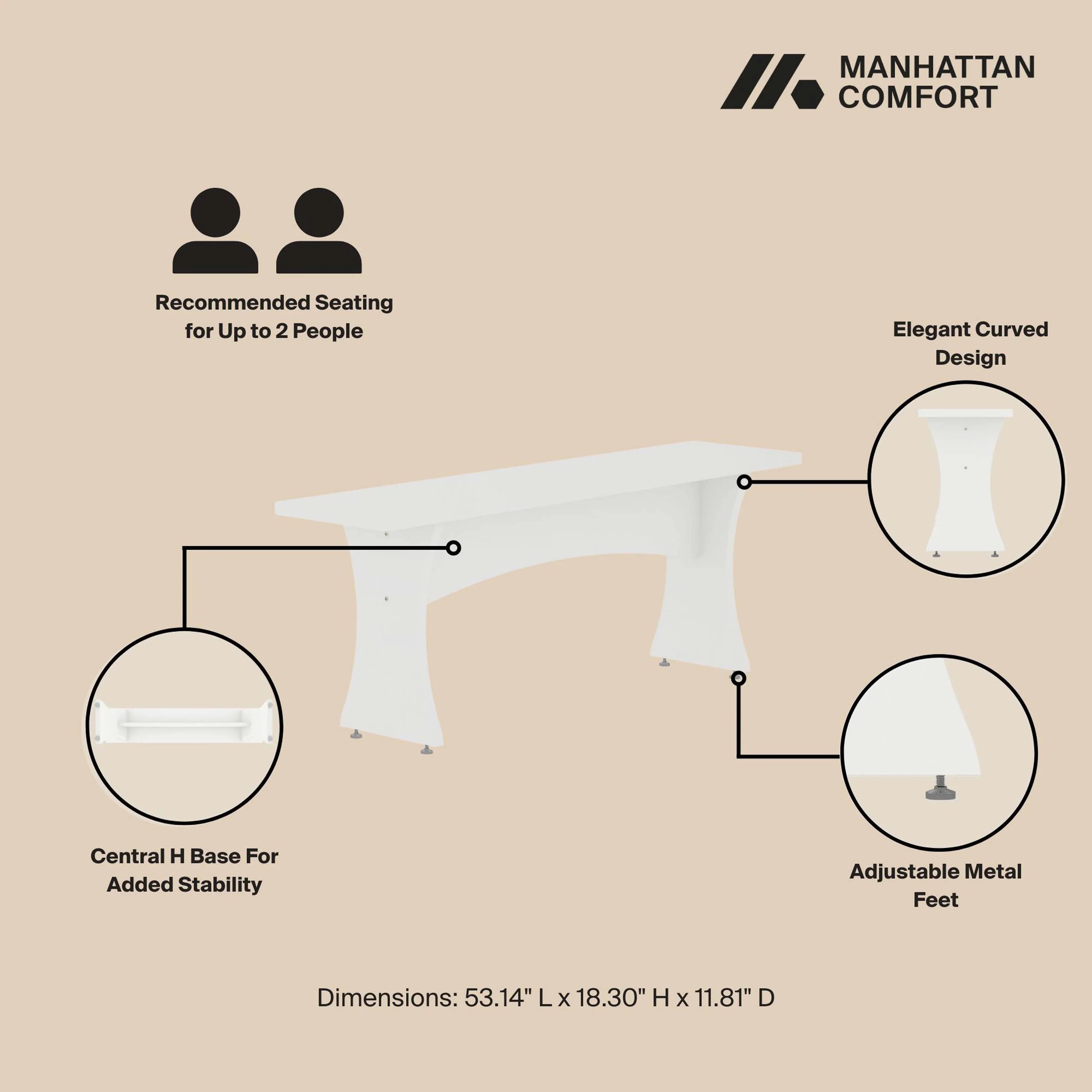 Coney Dining Bench in White (set of 2) - Image 4