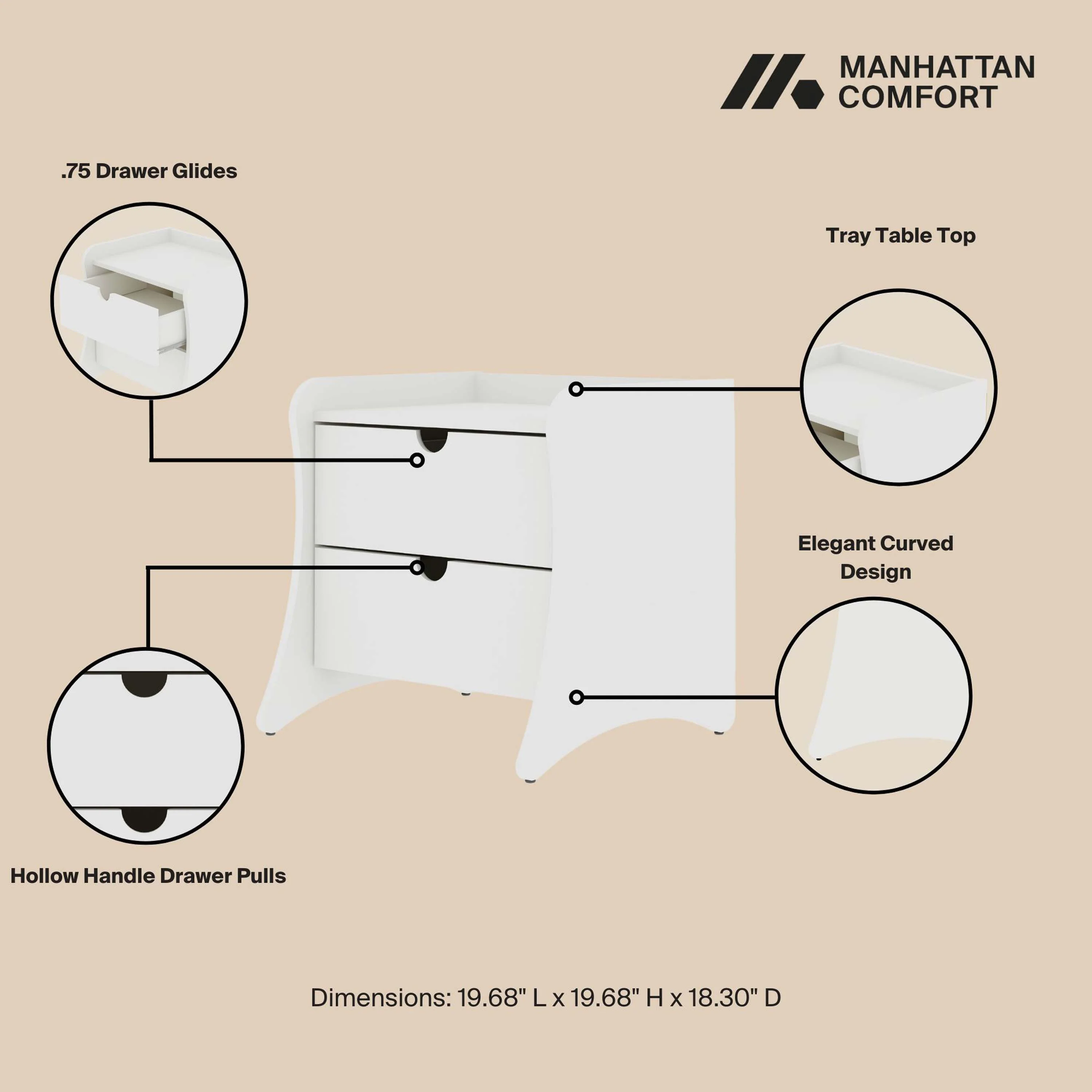 Coney Nightstand in White - Image 4