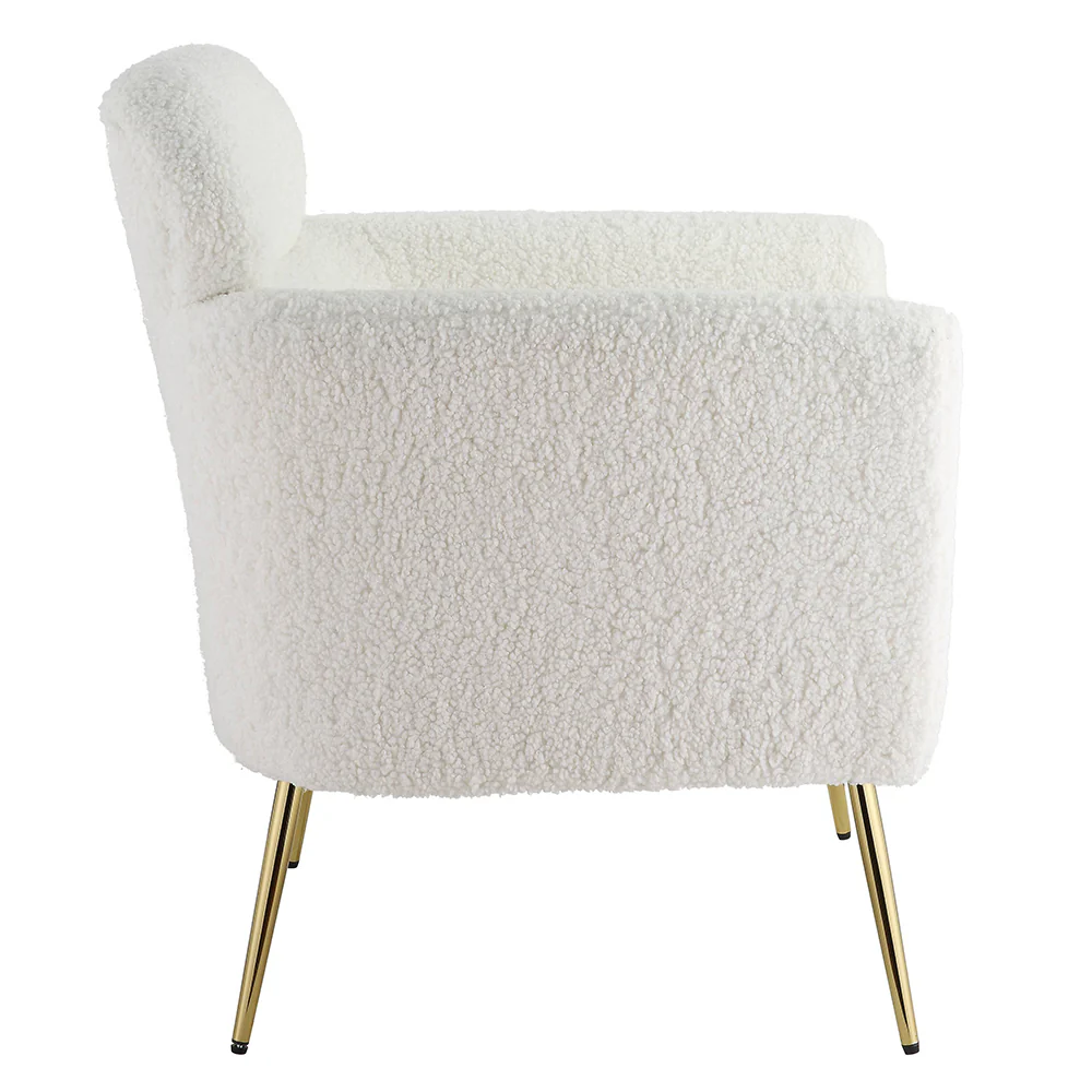 Connock White Teddy Sherpa Accent Chair - Image 7