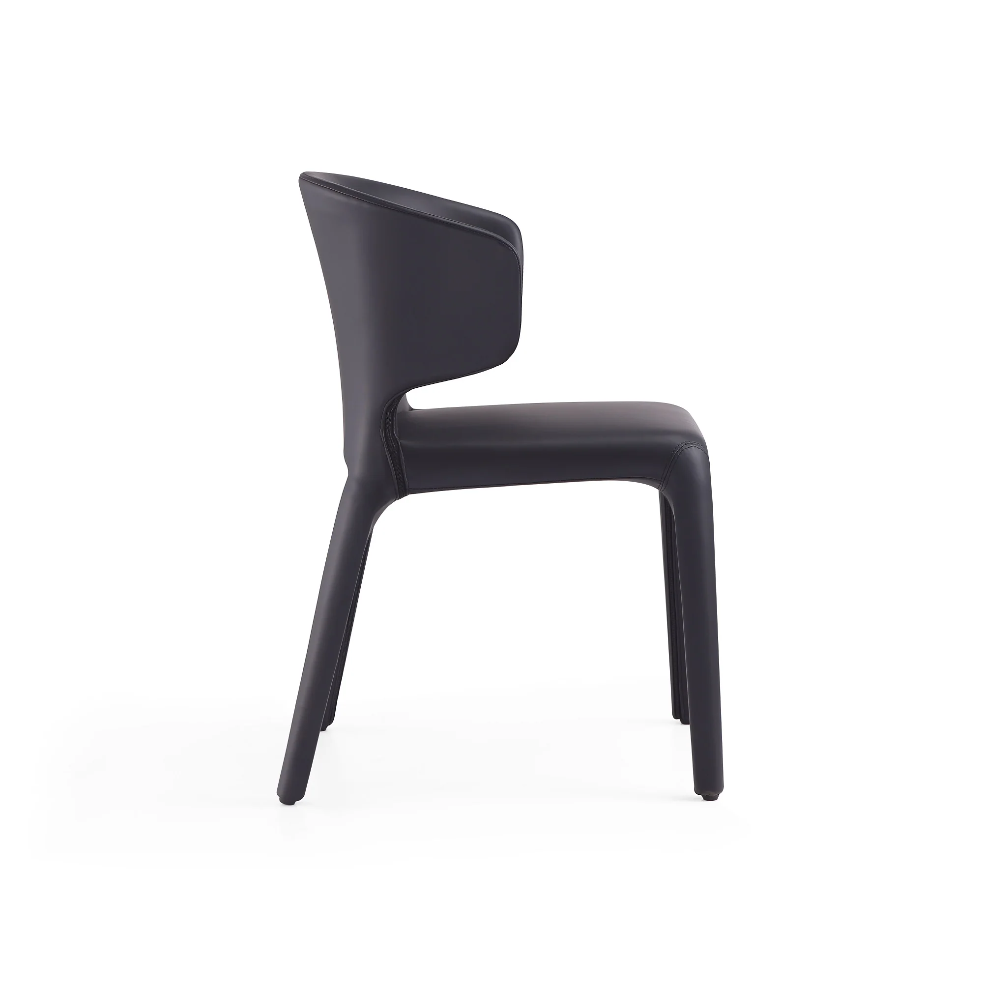 Conrad Leather Dining Chair in Black (set of 2) - Image 5
