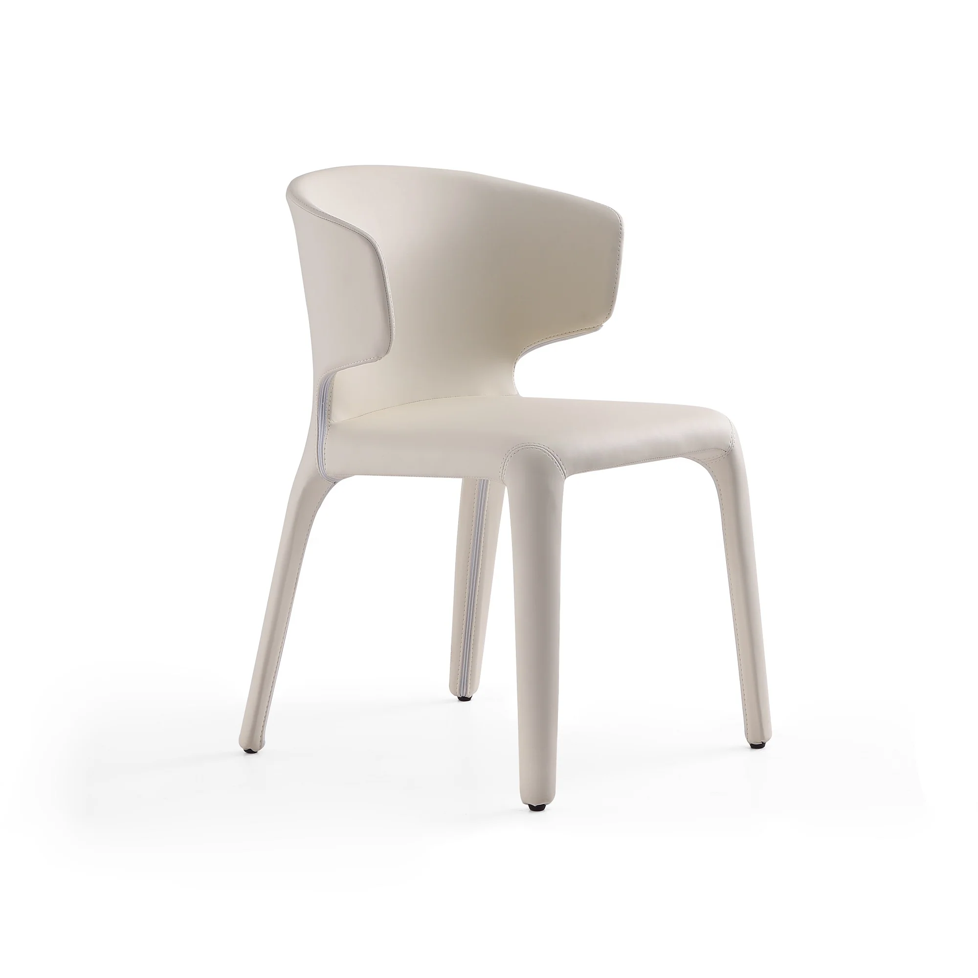 Conrad Leather Dining Chair in Cream (set of 2) - Image 4