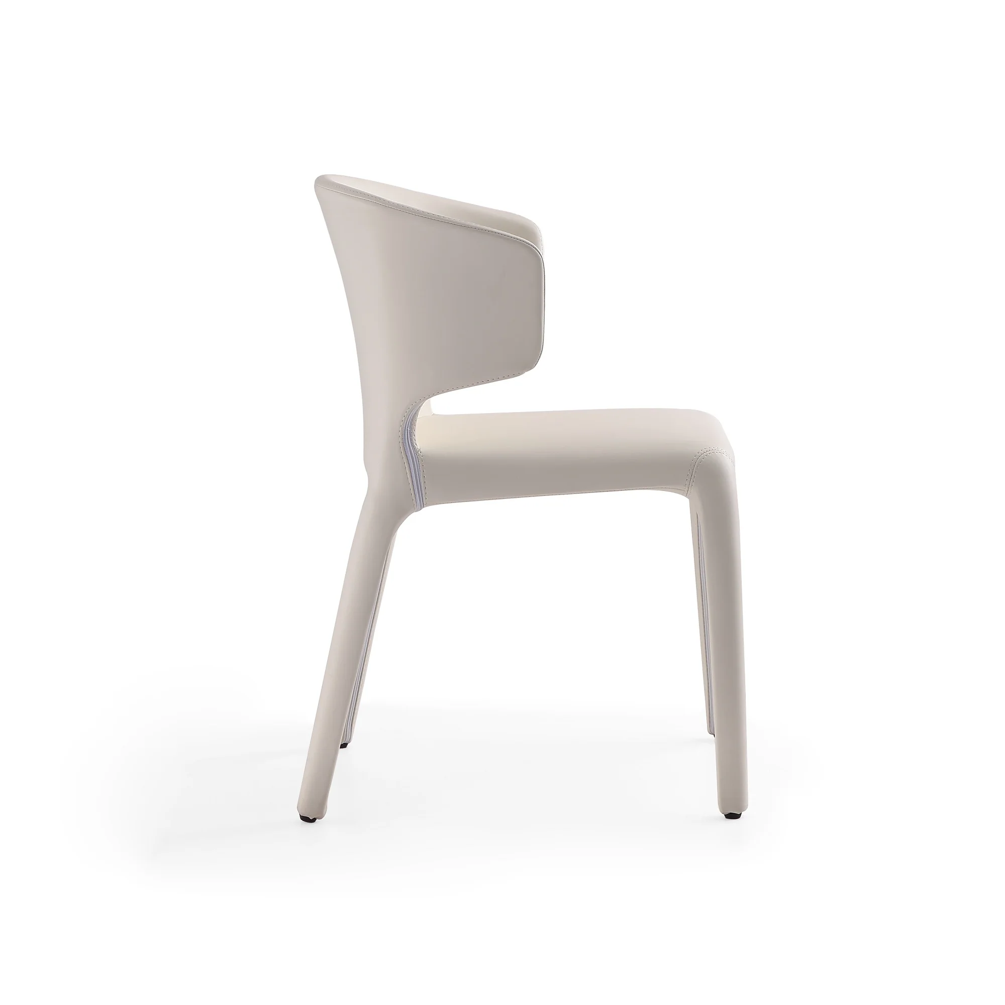 Conrad Leather Dining Chair in Cream (set of 2) - Image 7