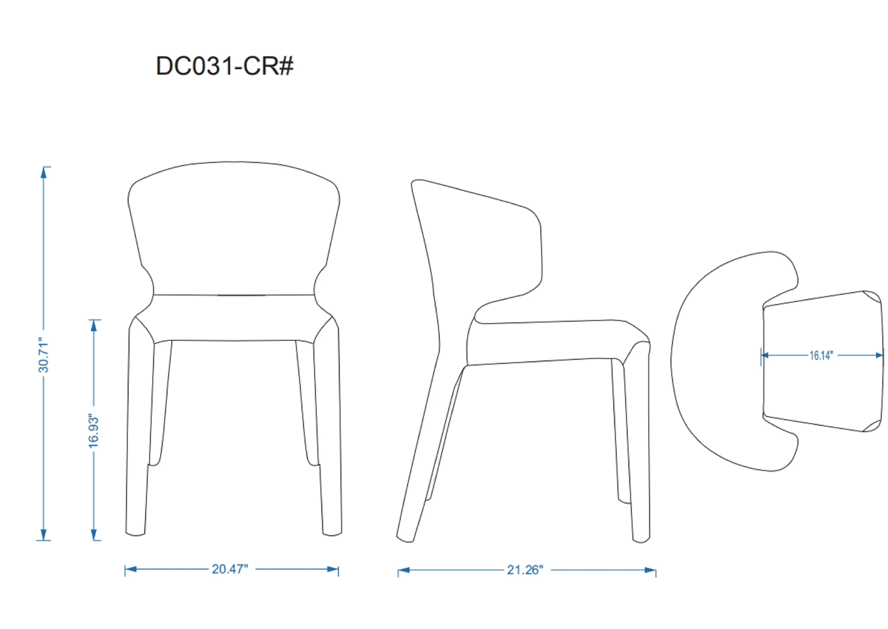 Conrad Leather Dining Chair in Grey (set of 2) - Image 3