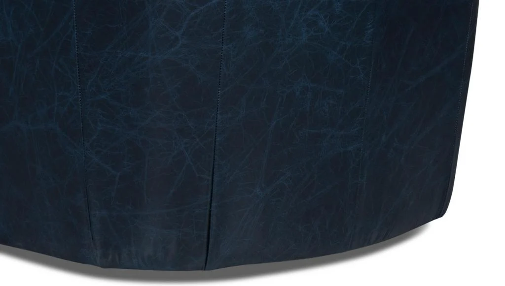 Coolidge Blue Leather Swivel Chair - Image 12