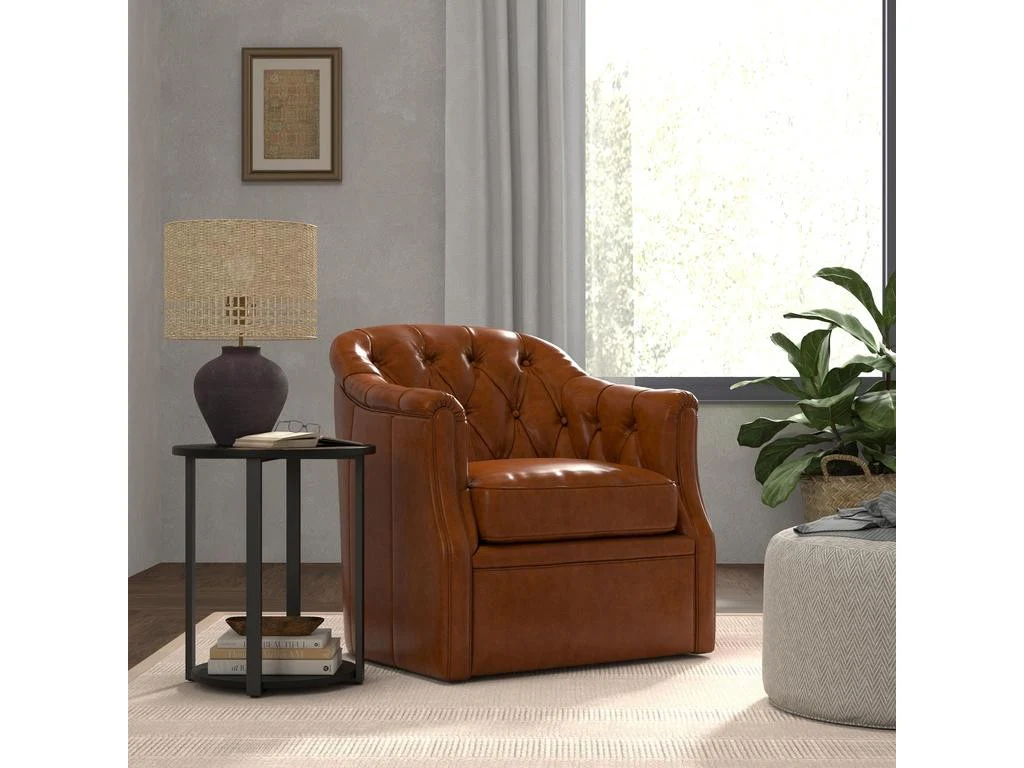 Coolidge Brown Leather Swivel Chair