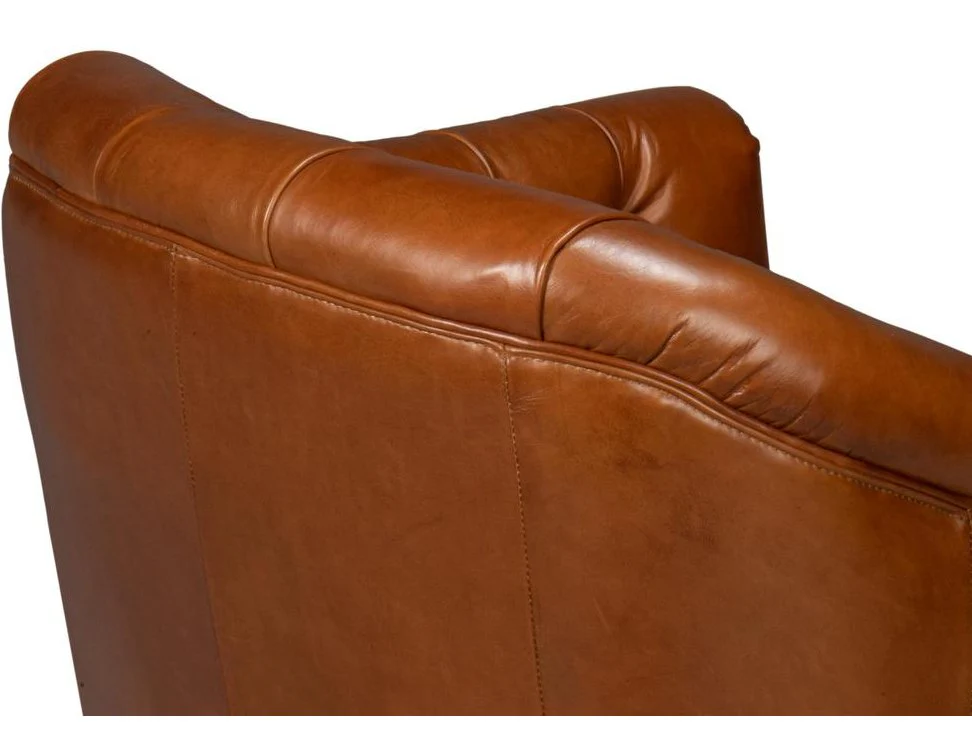 Coolidge Brown Leather Swivel Chair - Image 7