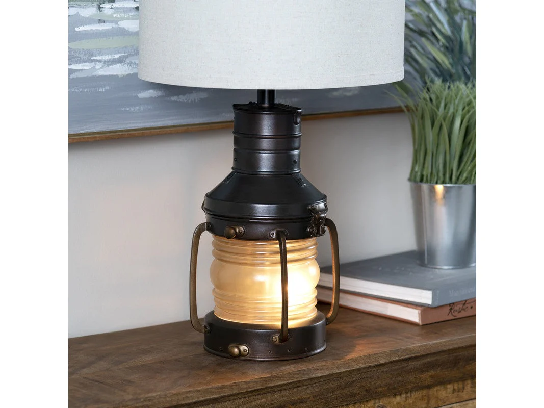 Copper Lantern Bronze/Transparent Table Lamp