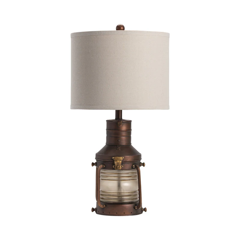Copper Lantern Bronze/Transparent Table Lamp - Image 3