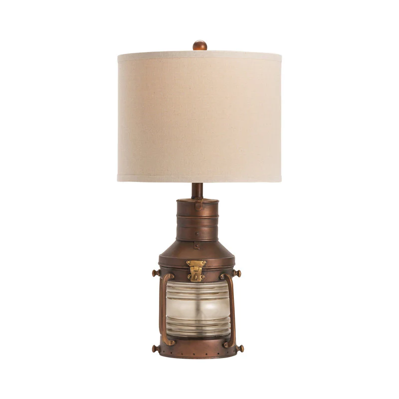Copper Lantern Bronze/Transparent Table Lamp - Image 4