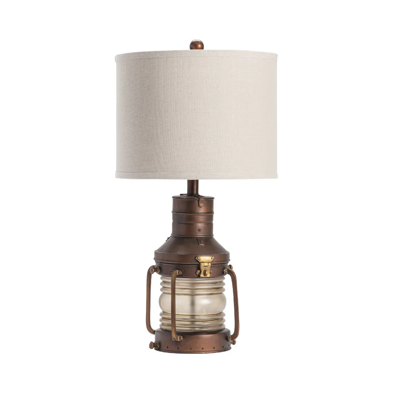 Copper Lantern Bronze/Transparent Table Lamp - Image 5