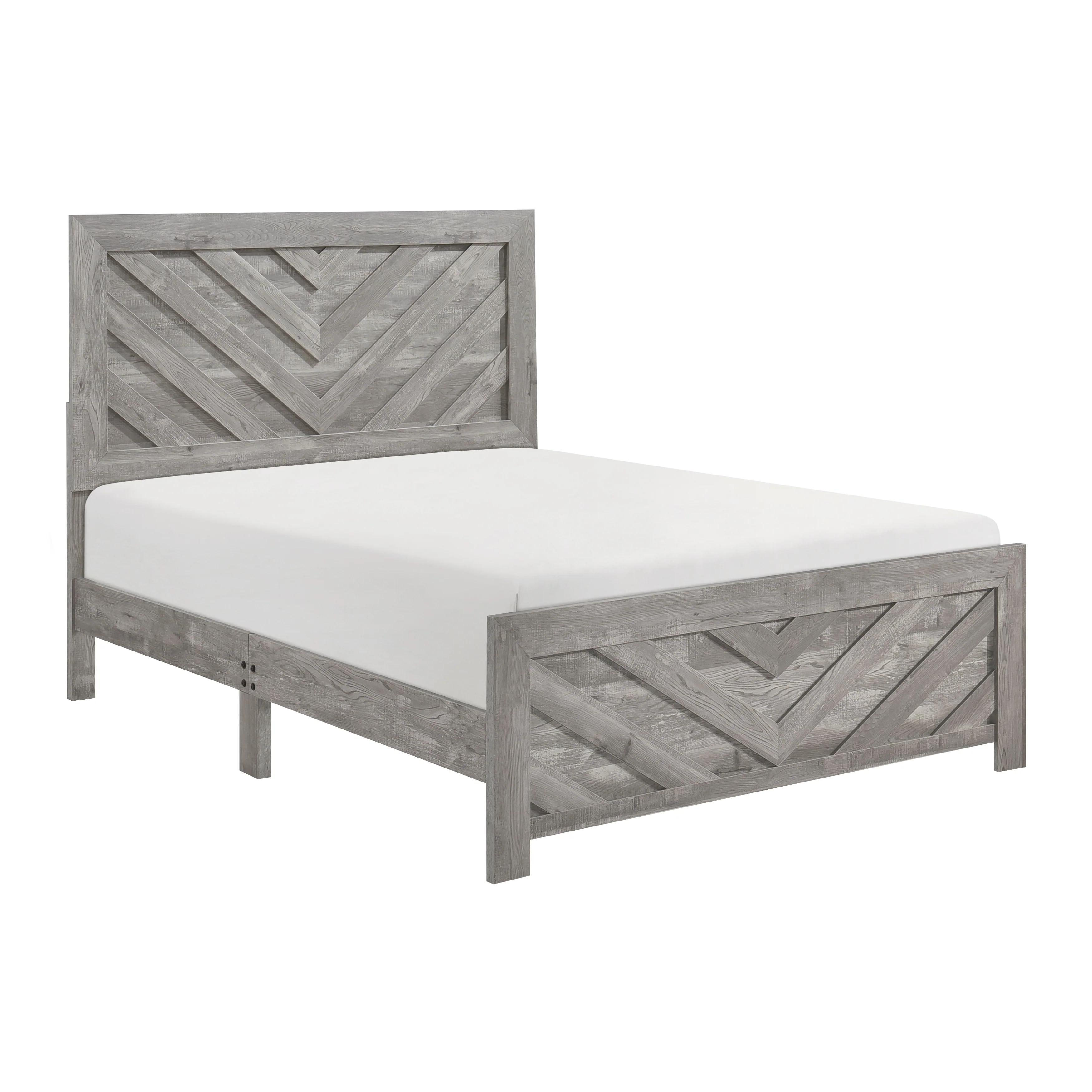 Corbin Gray 4-Piece Queen Bedroom Set (V-Pattern) - Image 4