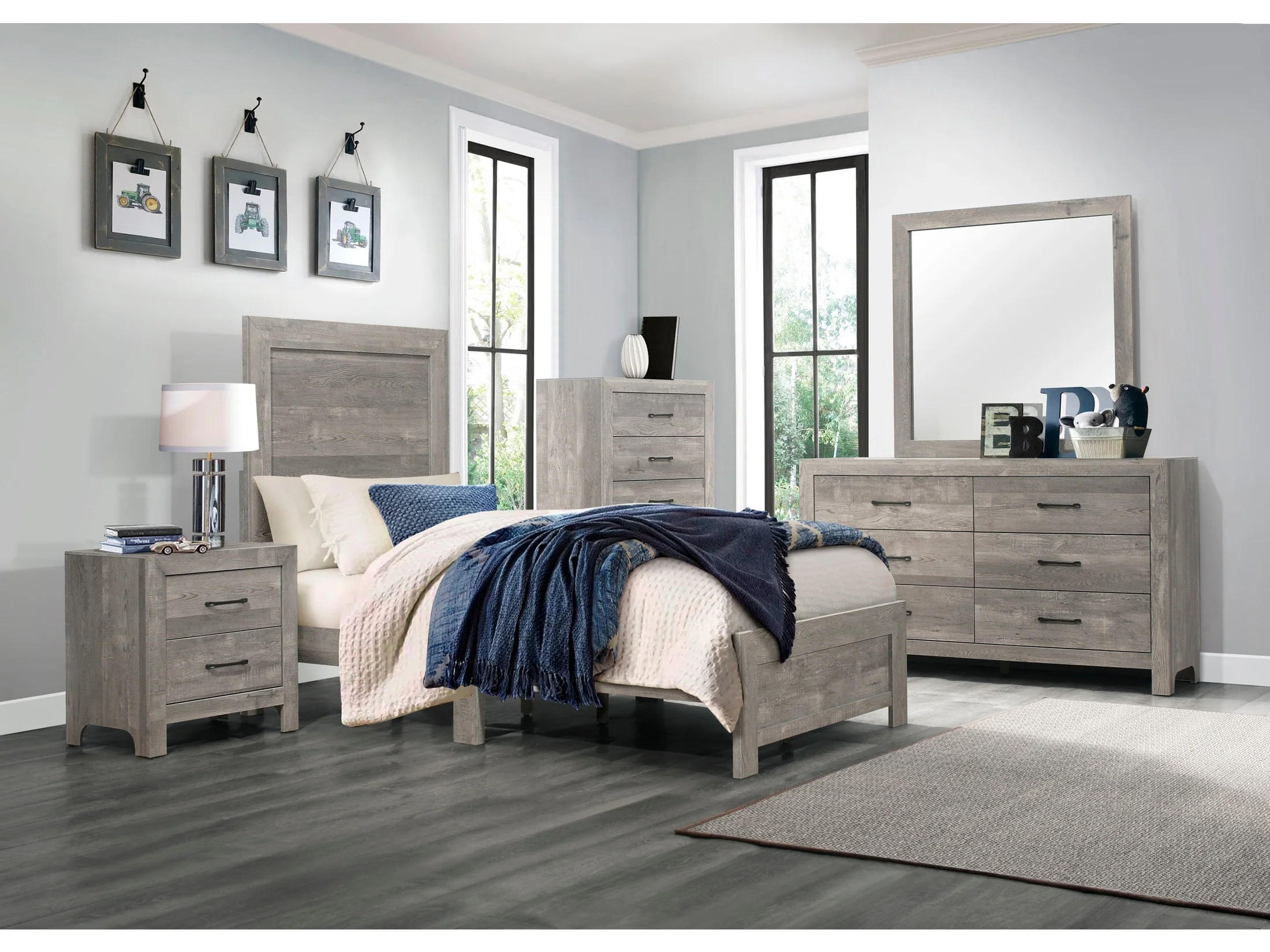 Corbin Gray 5-Piece Twin Bedroom Set