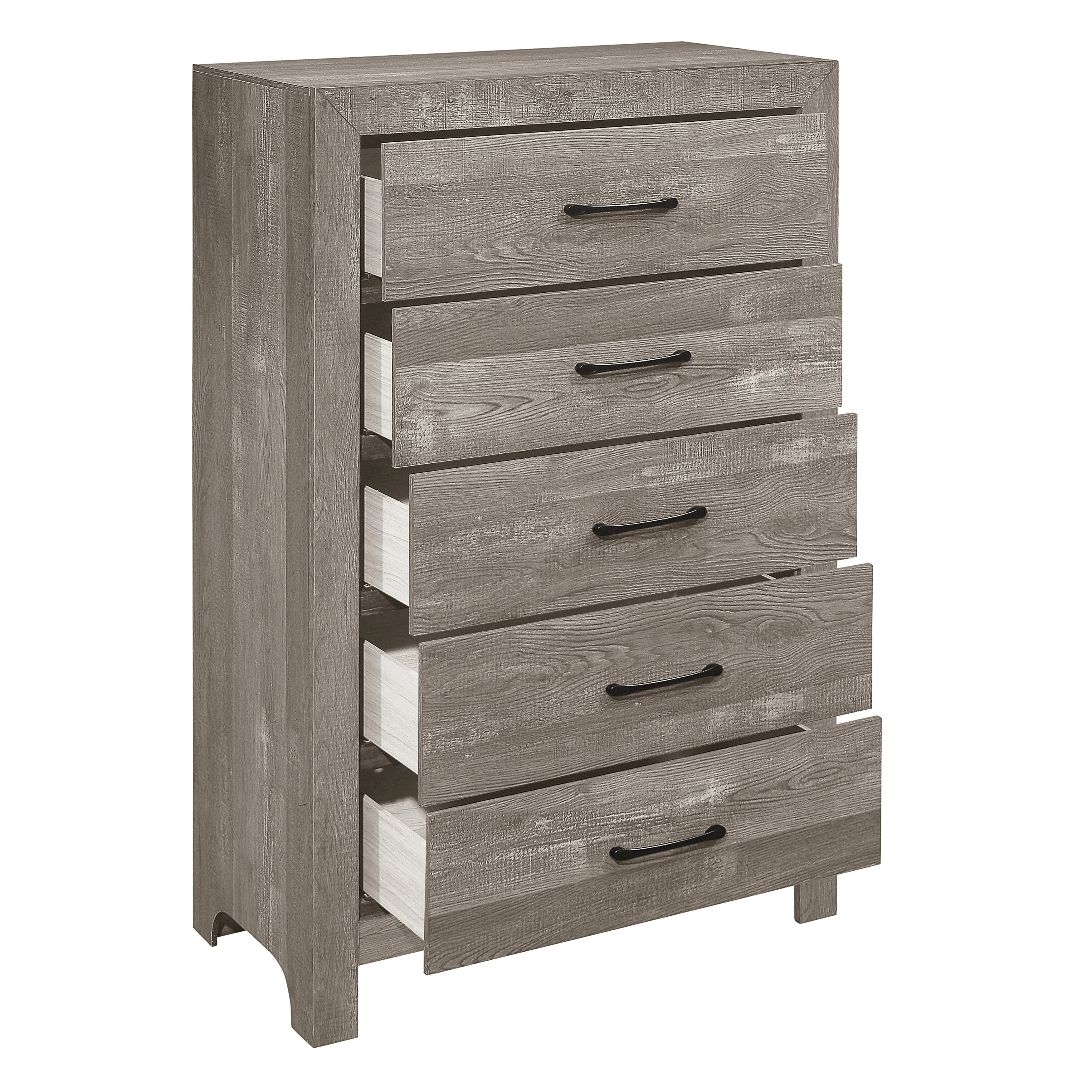 Corbin Gray 5-Piece Twin Bedroom Set (V-Pattern) - Image 16