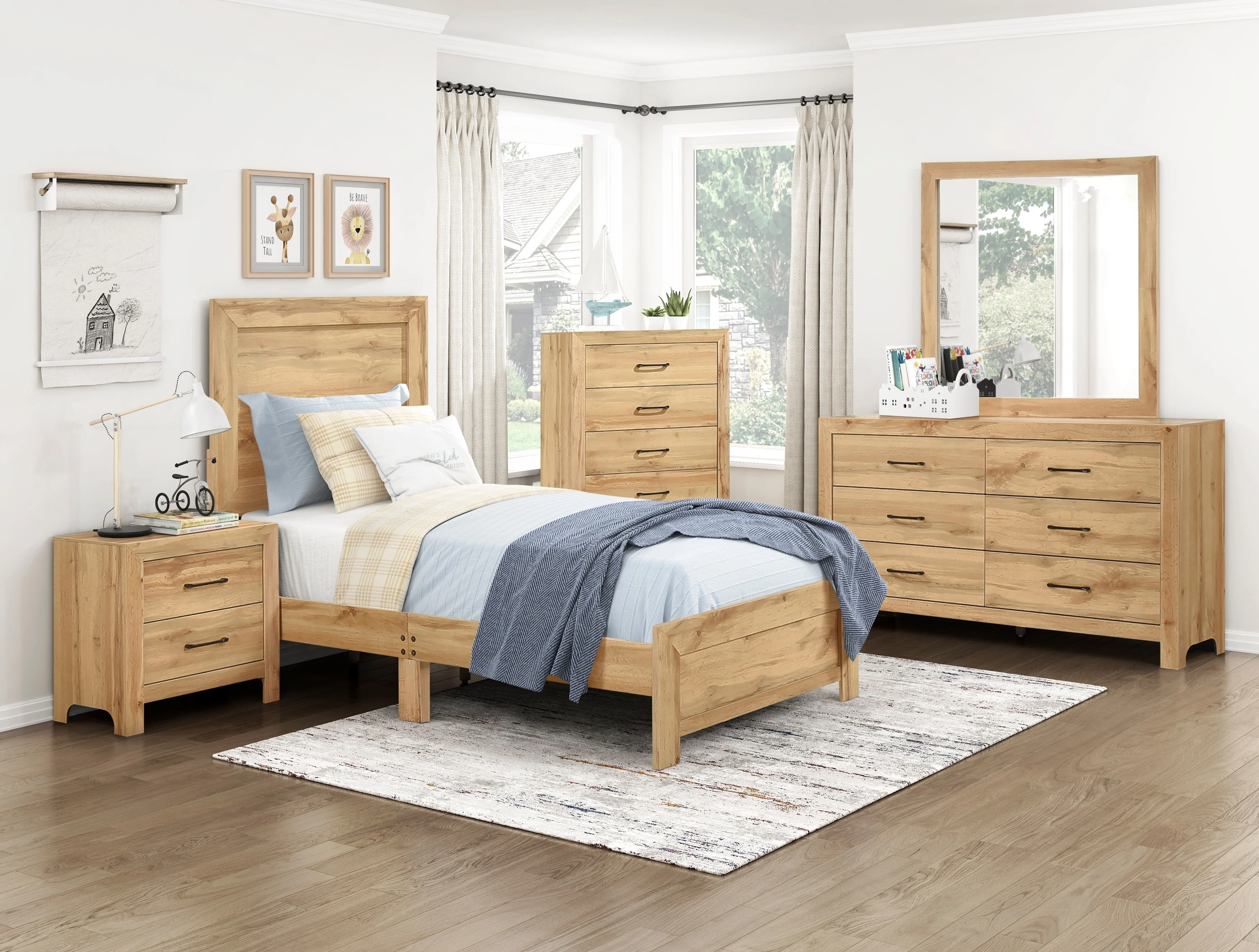 Corbin Natural 4-Piece Twin Bedroom Set - Image 17