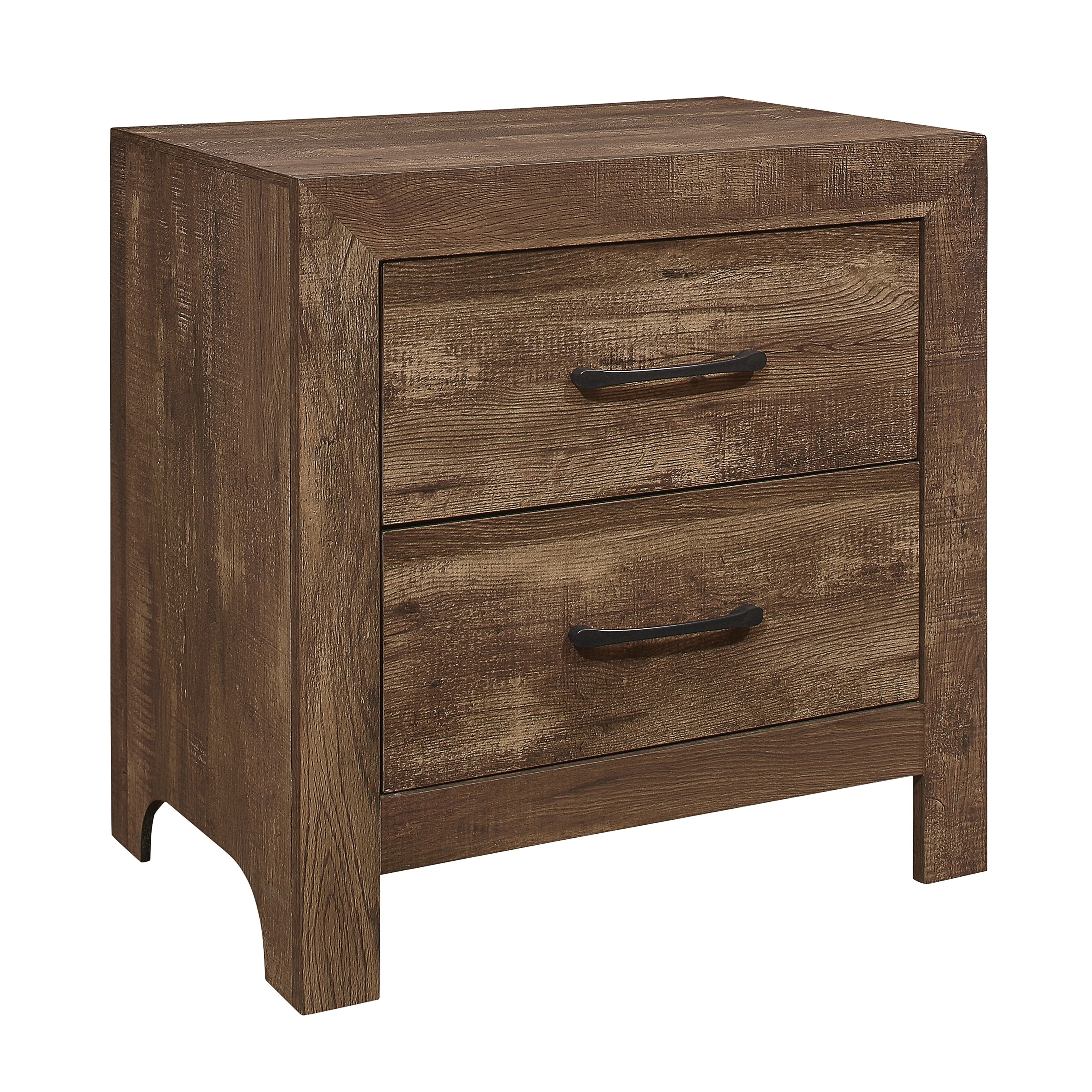 Corbin Rustic Brown 4-Piece Twin Bedroom Set (V-Pattern) - Image 8