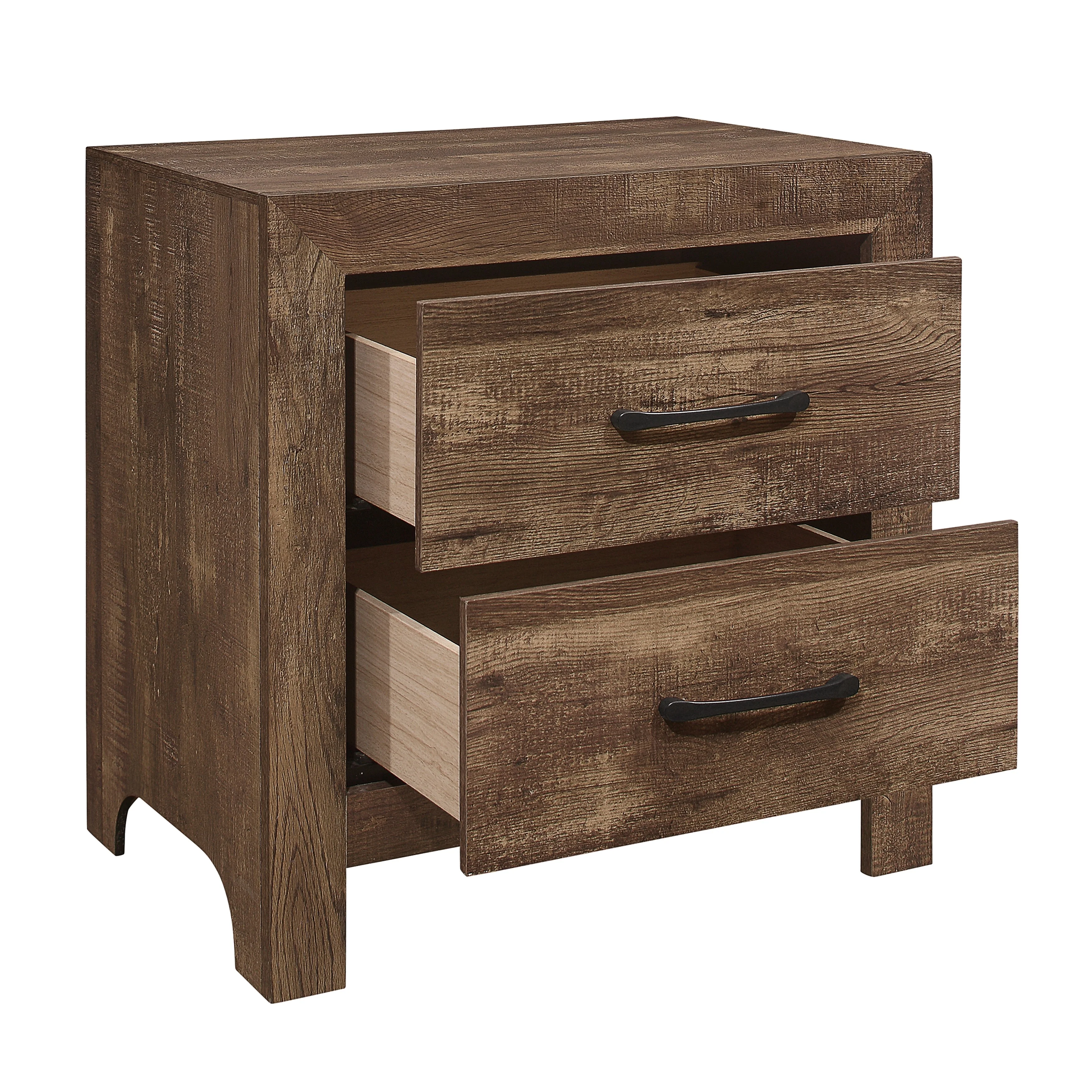 Corbin Rustic Brown 5-Piece Twin Bedroom Set (V-Pattern) - Image 8