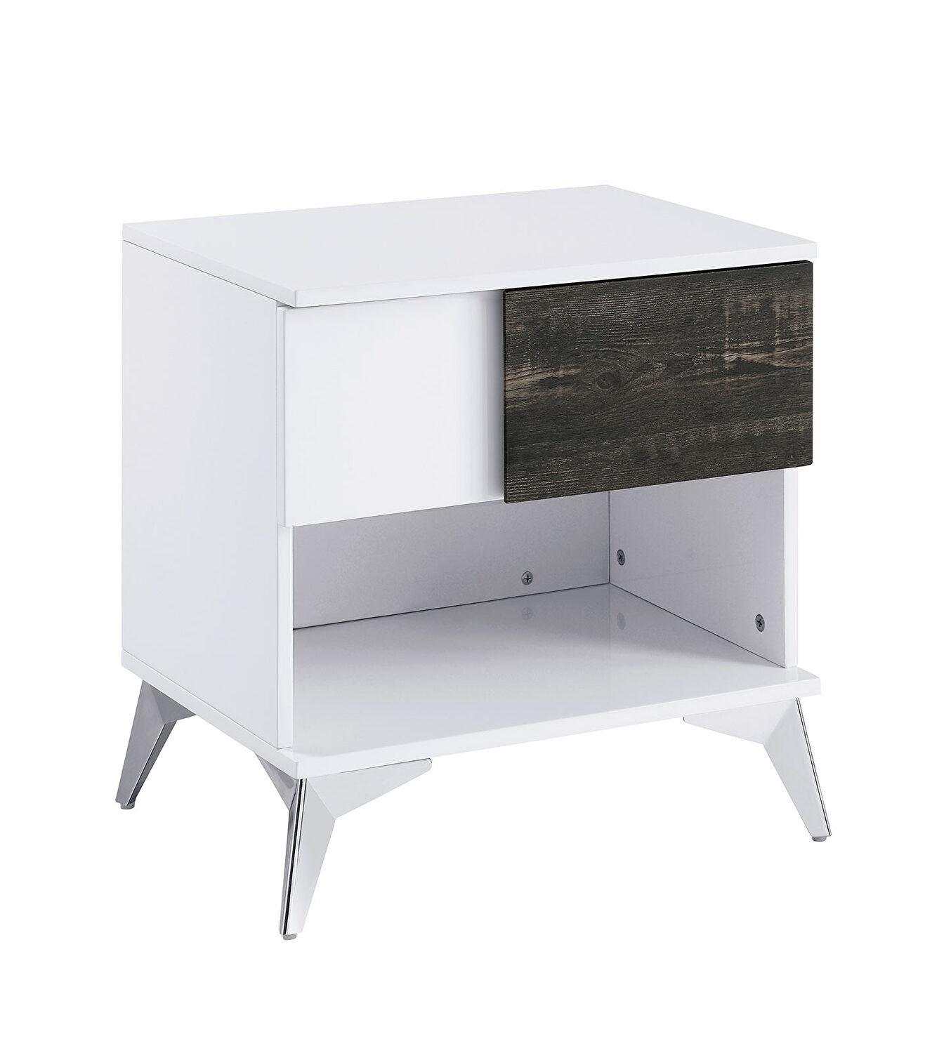 Corinne White & Dark Oak End Table - Image 2