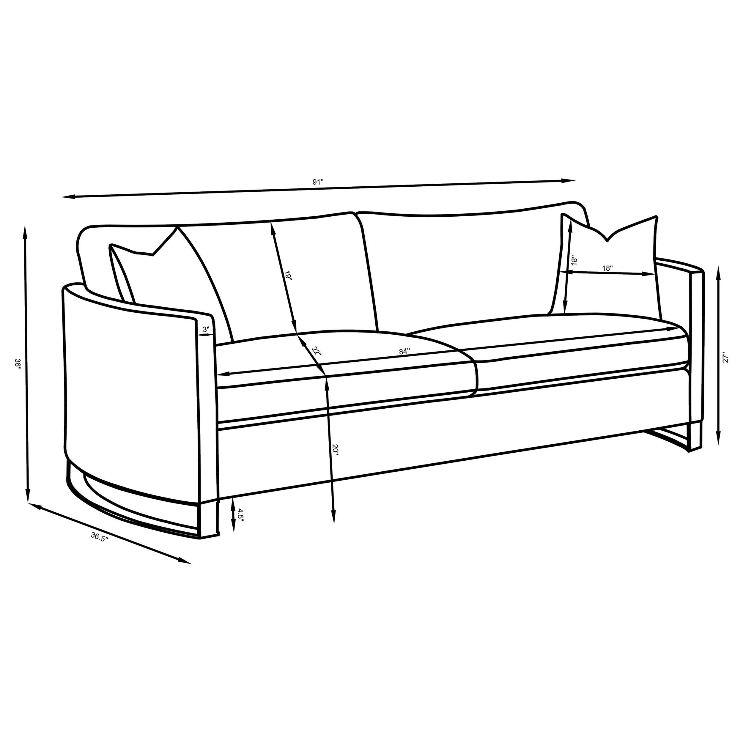 Corliss Camel 3-piece Velvet Upholstered Sofa Set - Image 13