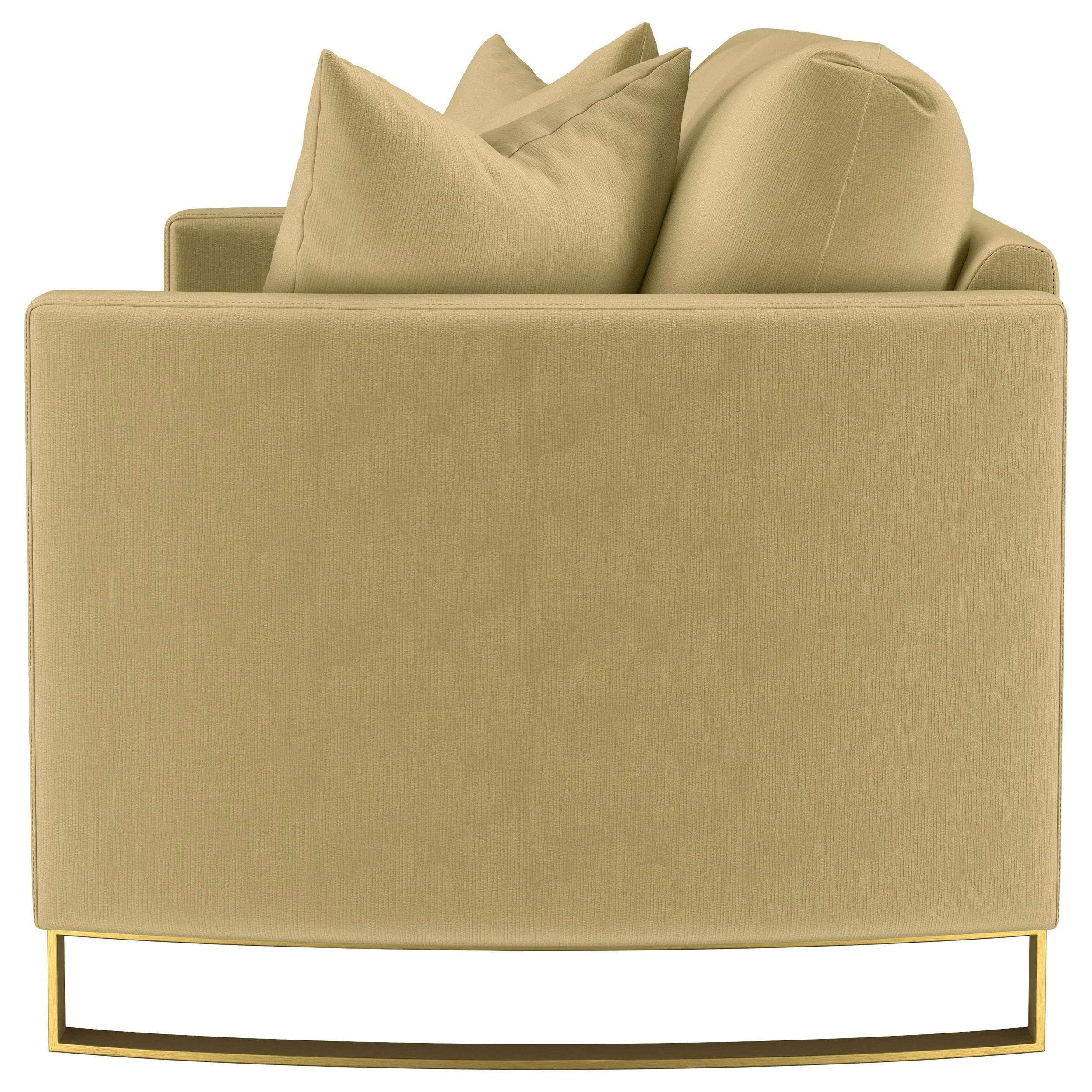 Corliss Camel Upholstered Curved Track Arm Loveseat - Image 5