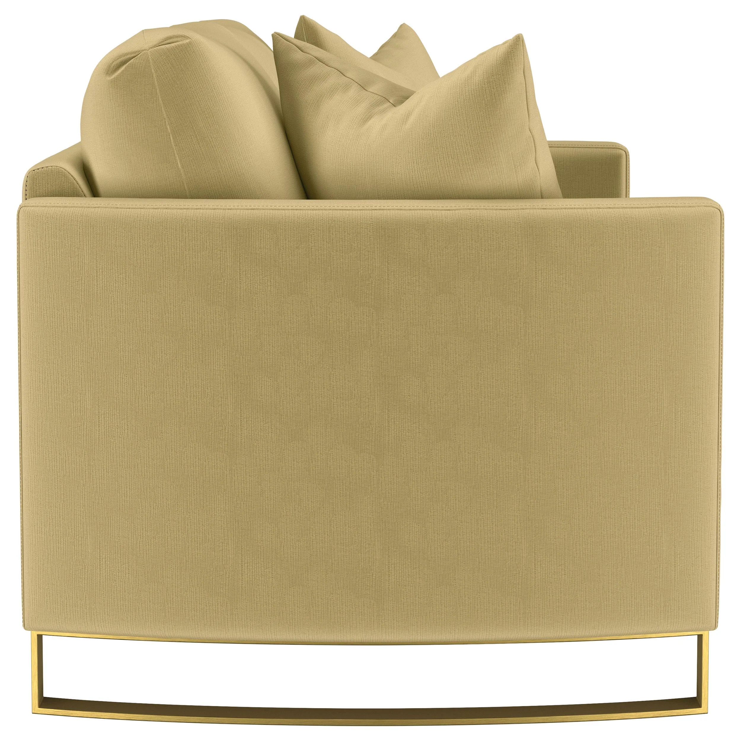 Corliss Camel Upholstered Curved Track Arm Loveseat - Image 9