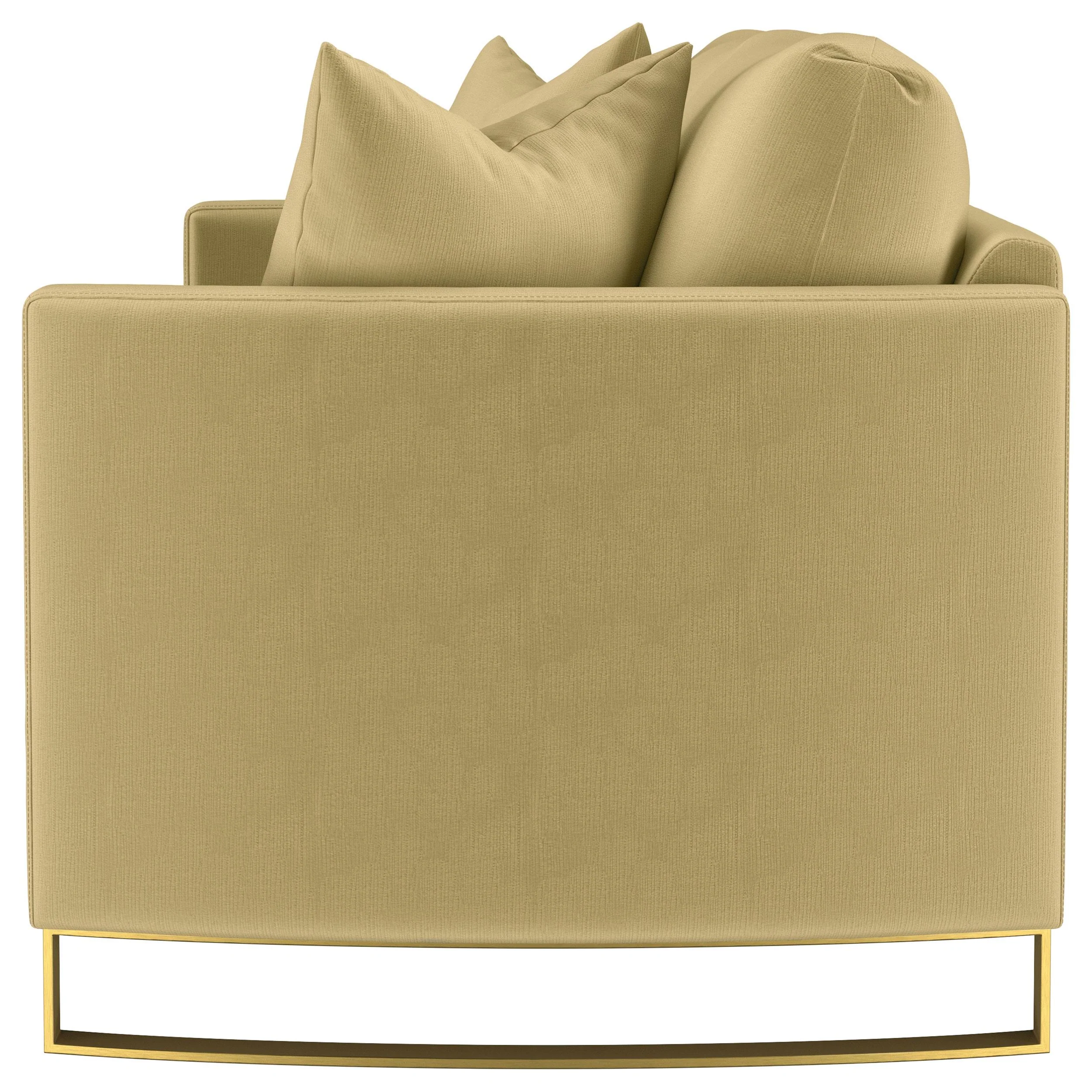 Corliss Camel Upholstered Curved Track Arm Sofa - Image 5