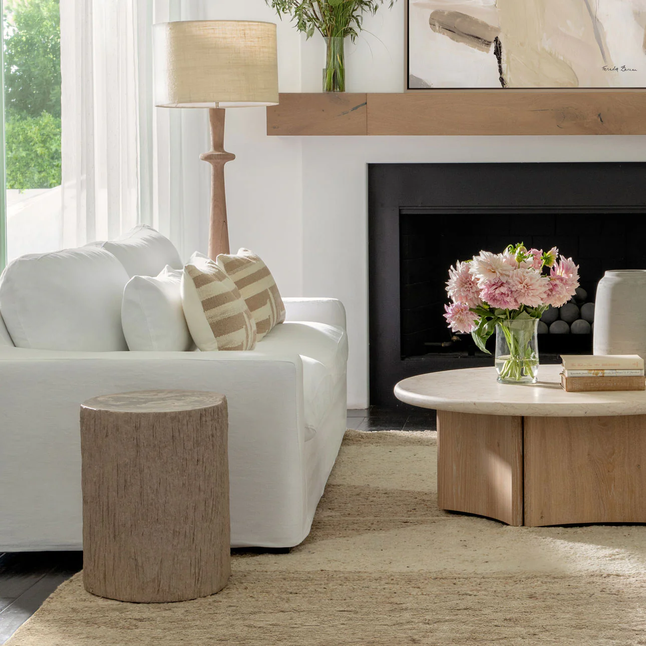 Corrina Dark Natural & Beige Floor Lamp - Image 4