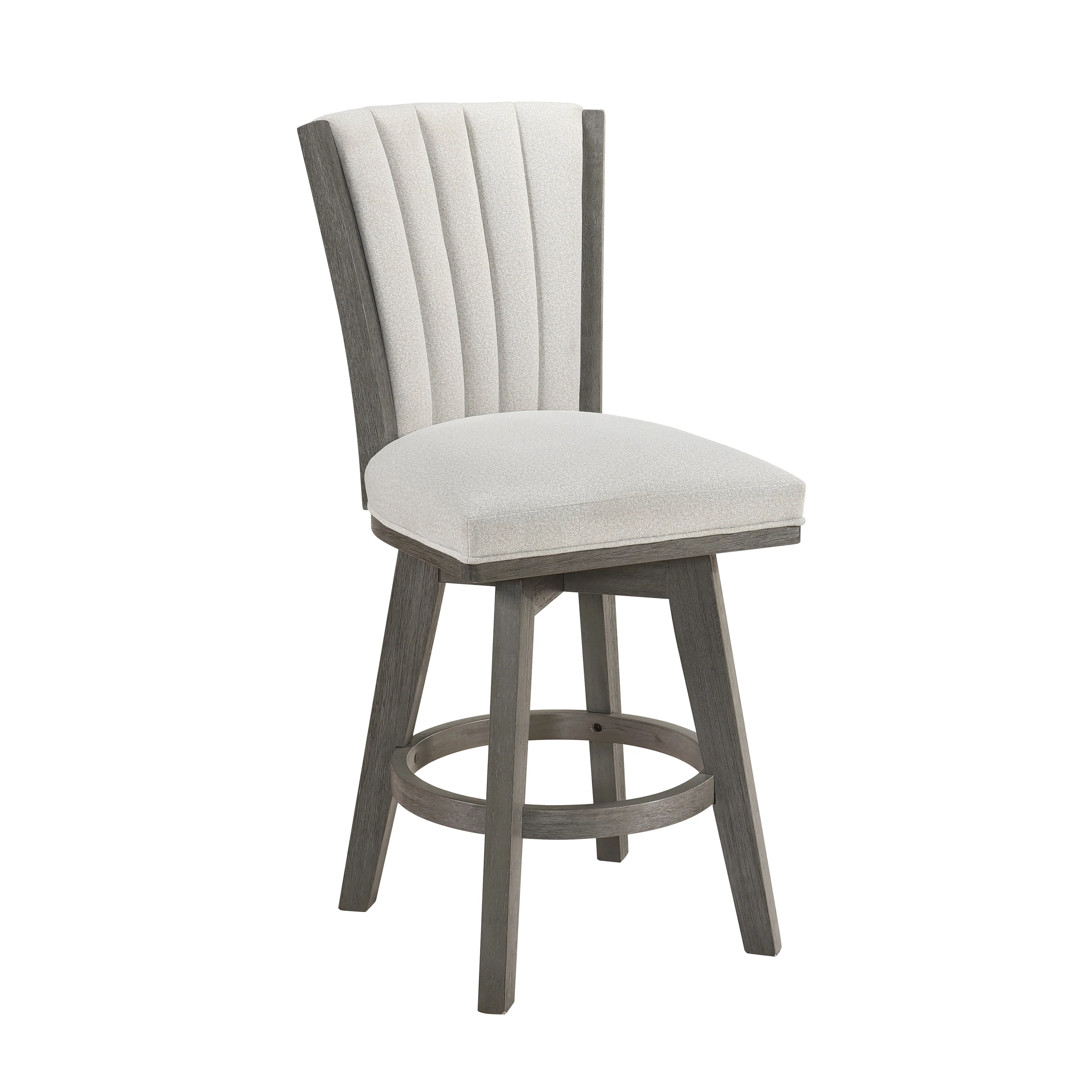 Corvallis Beige/Brushed Gray Swivel Counter Height Chair - Image 2
