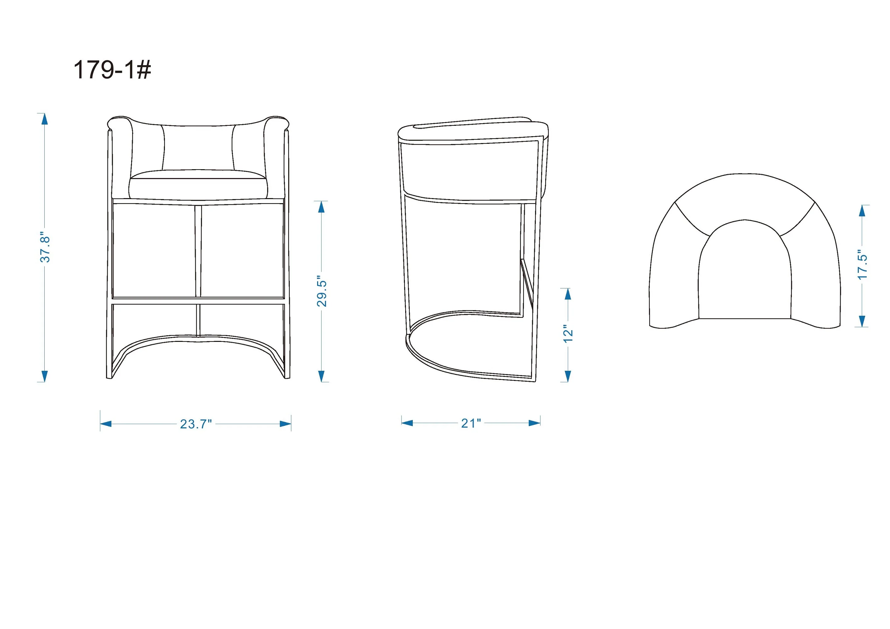 Cosmopolitan Barstool in Camel and Black (set of 2) - Image 3