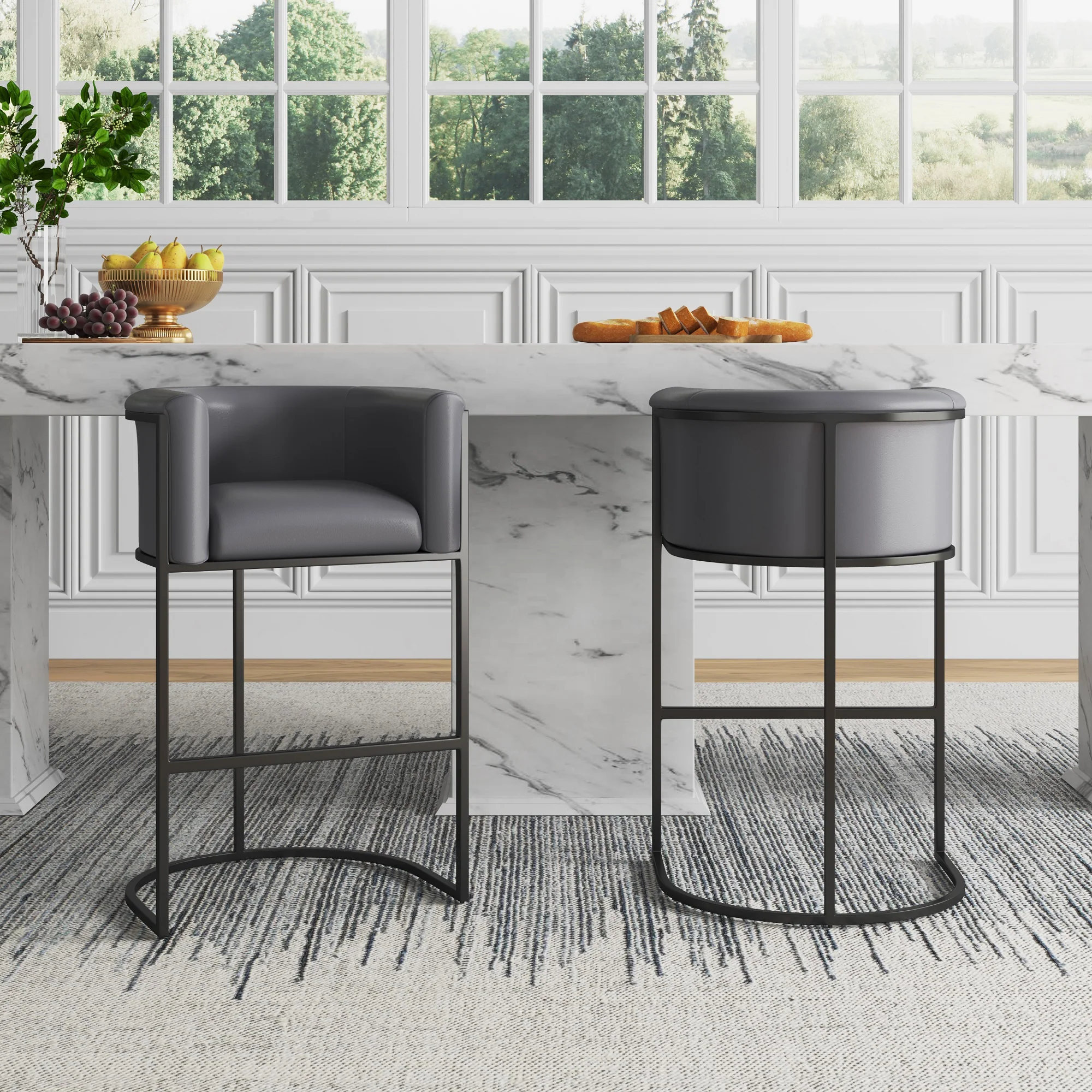 Cosmopolitan Barstool in Grey and Black - Image 2