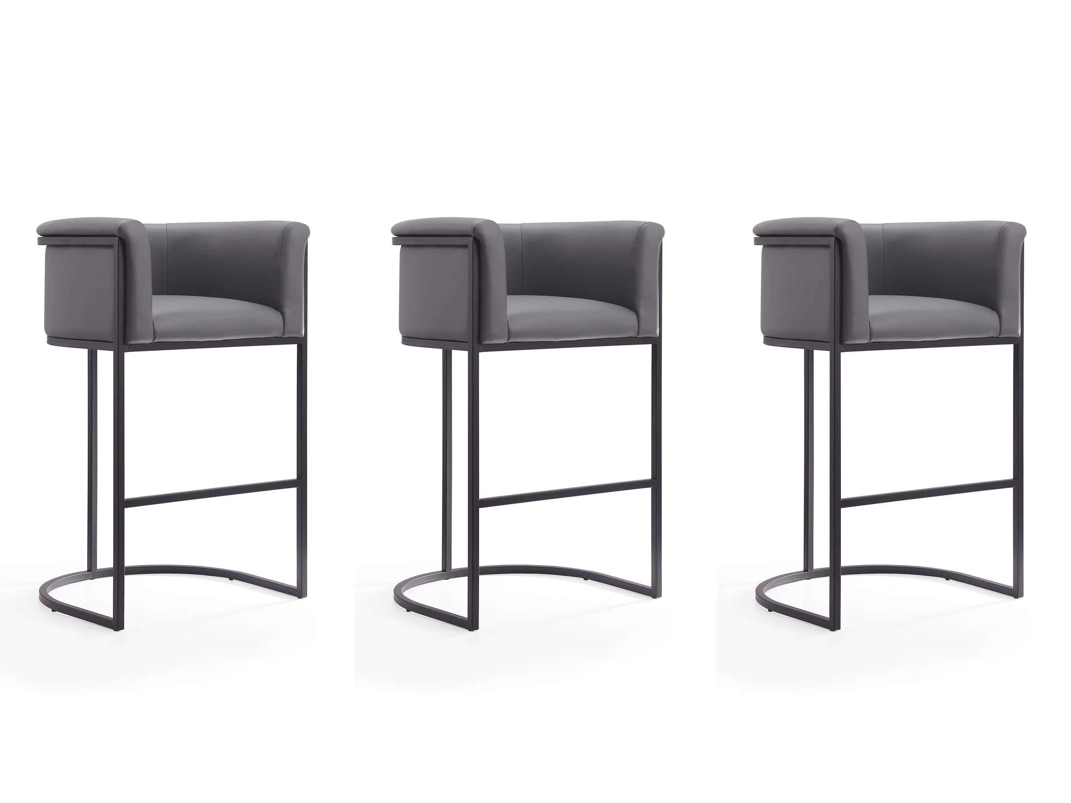 Cosmopolitan Barstool in Grey and Black (set of 3)