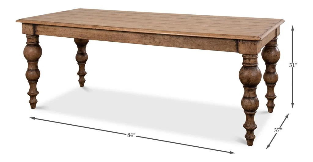 Country Estate Tan Oak Dining Table - Image 8