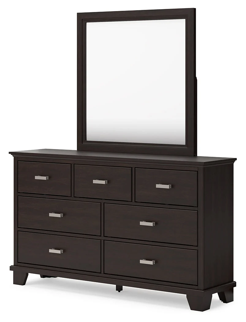 Covetown Dark Brown Queen Panel Bed, Dresser, Mirror, Chest and Nightstand (Online Special Price) - Image 7