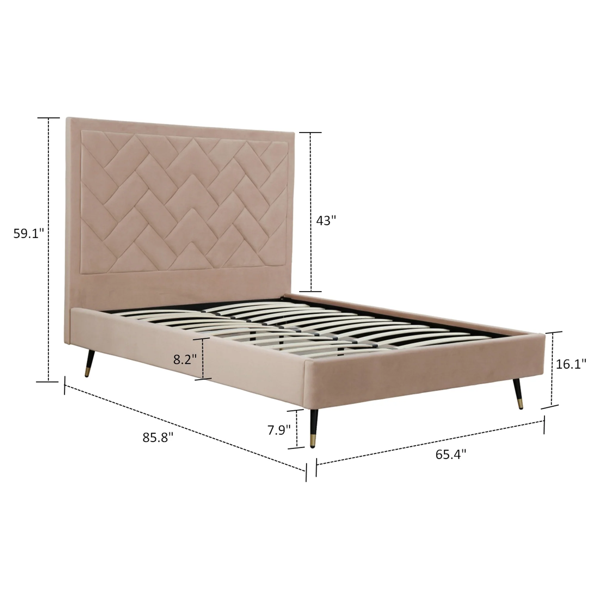 Crosby Queen-Size Bed in Nude - Image 3