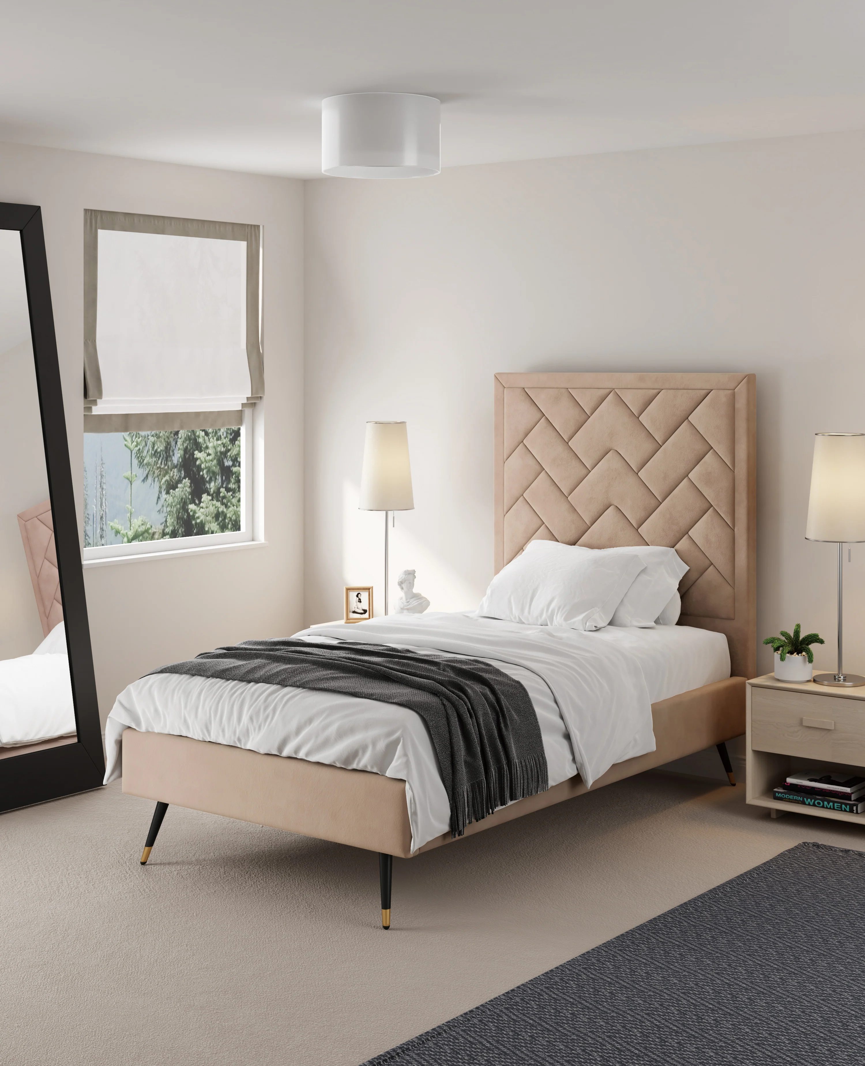 Crosby Twin-Size Bed in Nude - Image 2