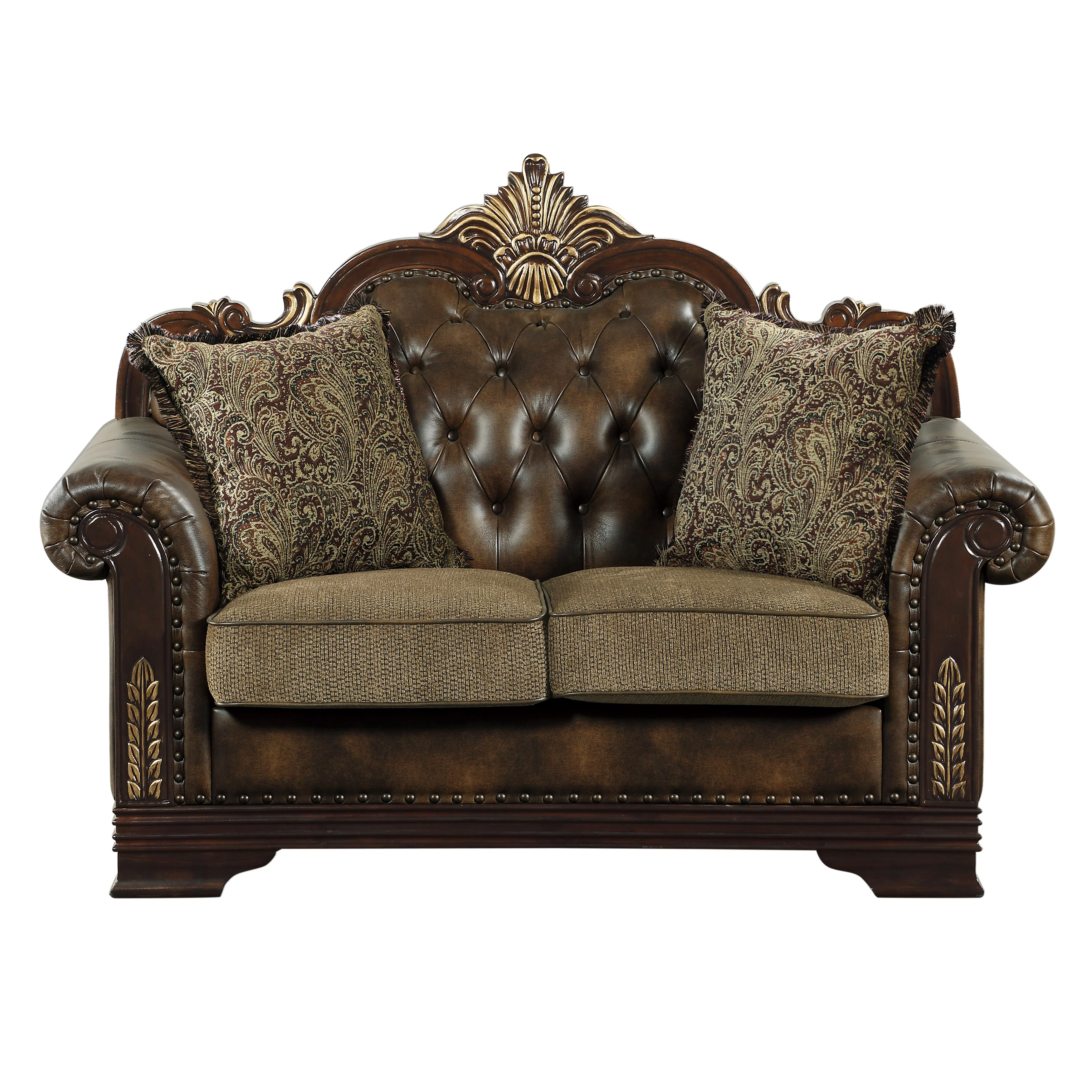 Croydon Dark Cherry Sofa & Loveseat - Image 5