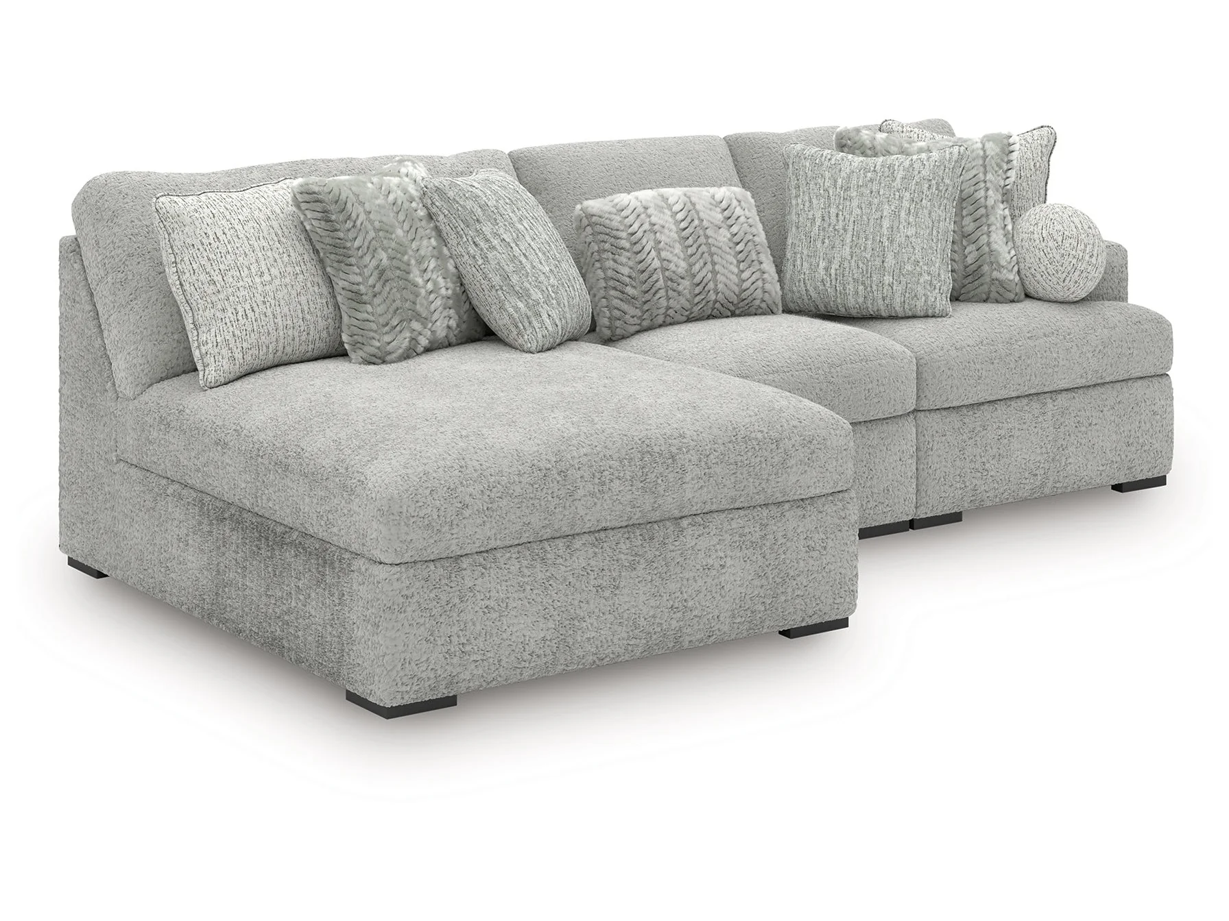 Cuddle Plush Arctic 3-Piece Sectional with Chaise