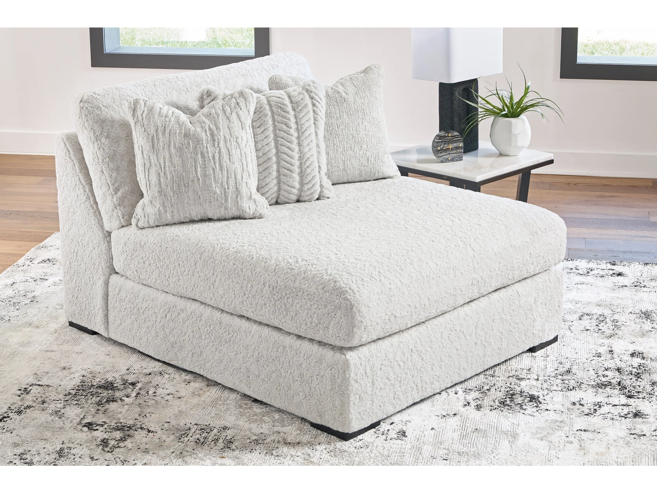 Cuddle Plush Arctic Oversized Armless Chaise