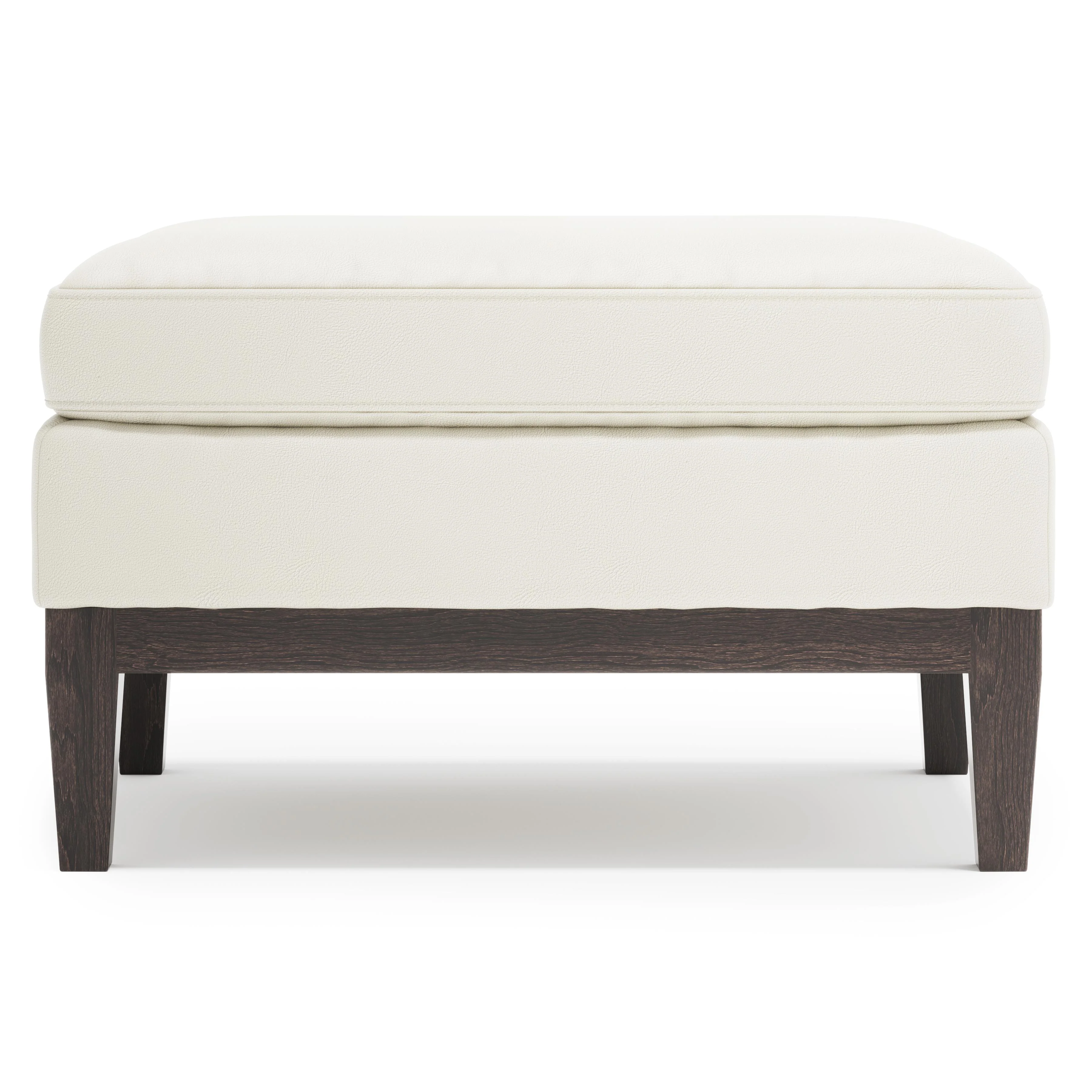 Cumberland White/Cream Leather Ottoman - Image 4