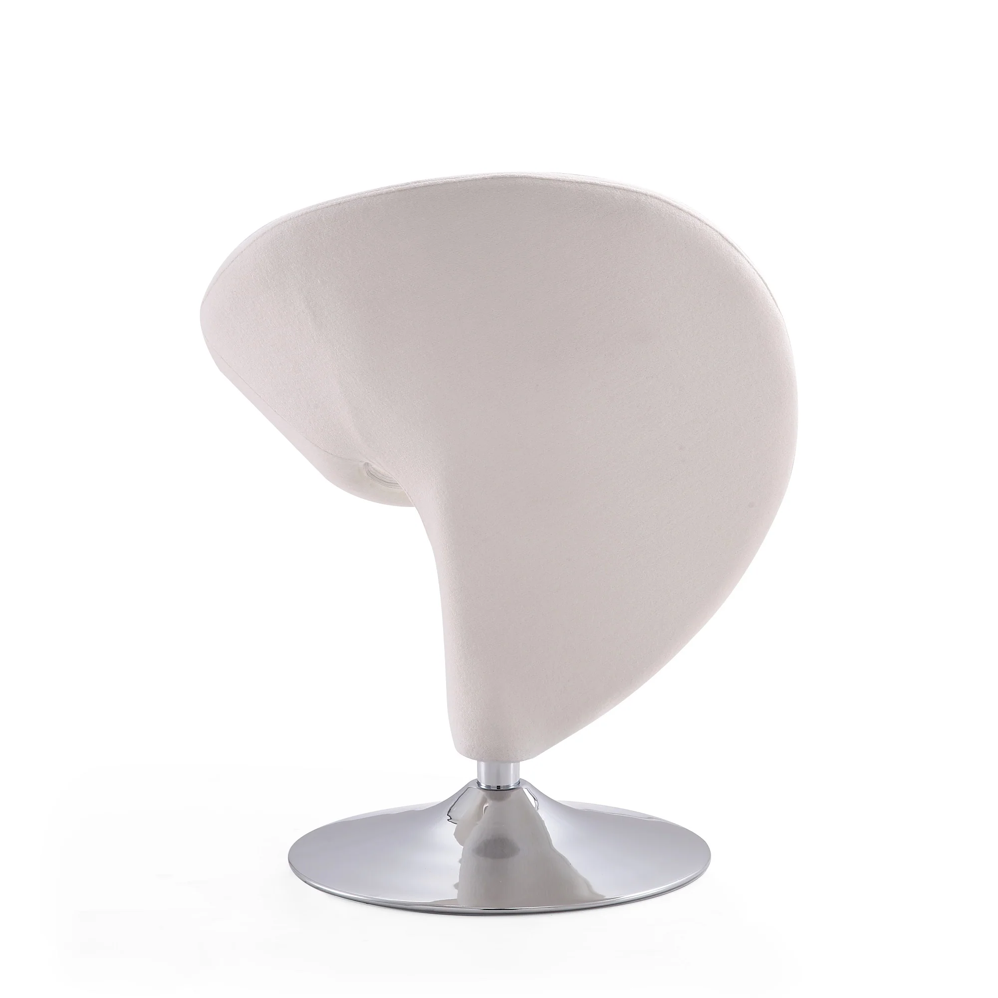 Curl Swivel Accent Chair in Cream and Polished Chrome - Image 7
